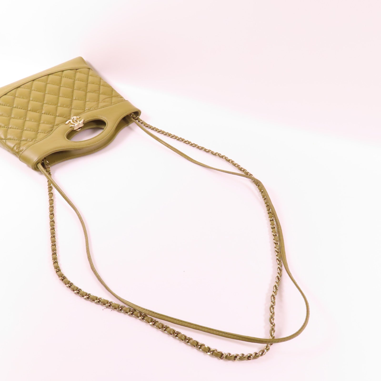 CHANEL 牛皮皮革C31 Small金扣鏈帶肩背袋