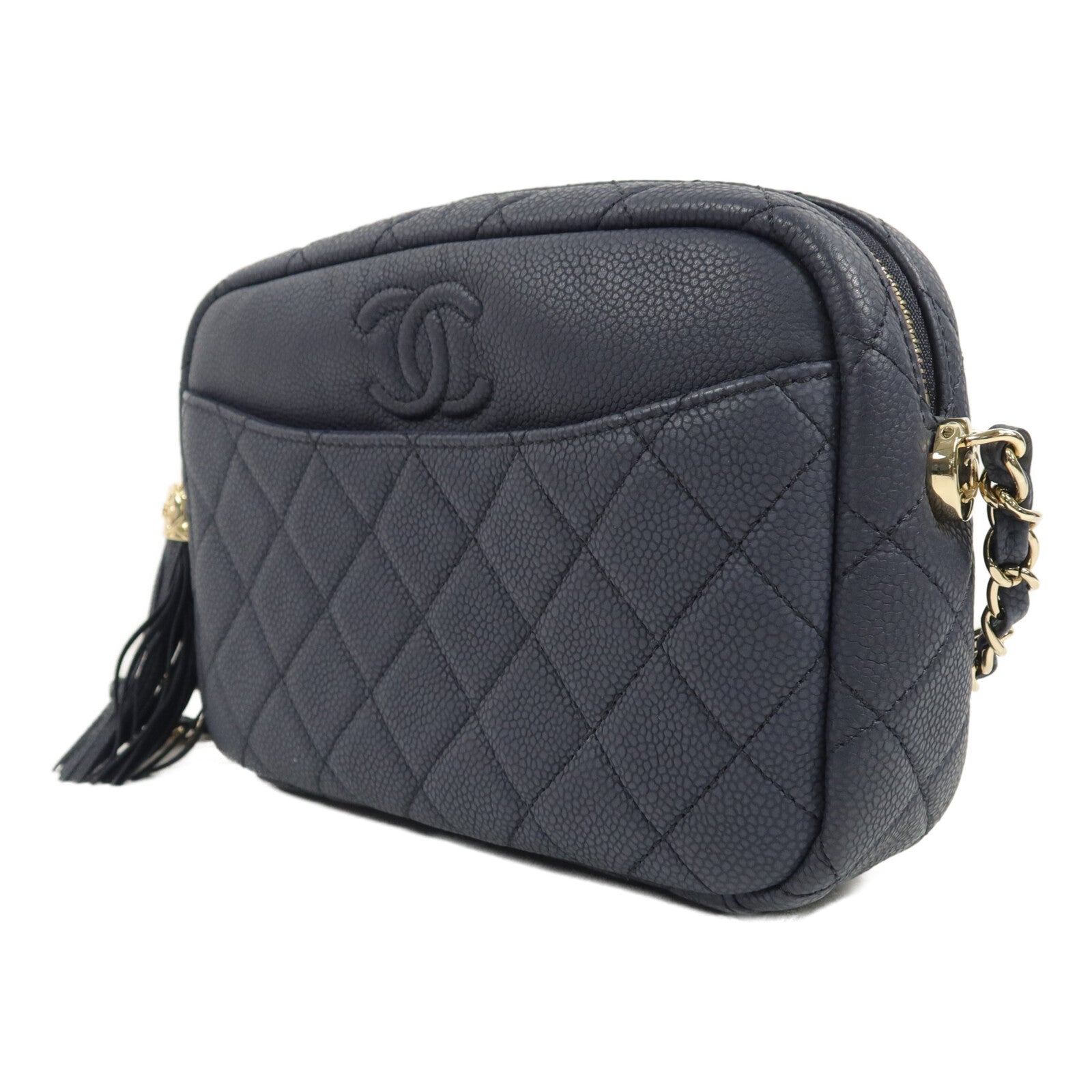 CHANEL 牛皮皮革Camera Bag鏈帶肩背袋