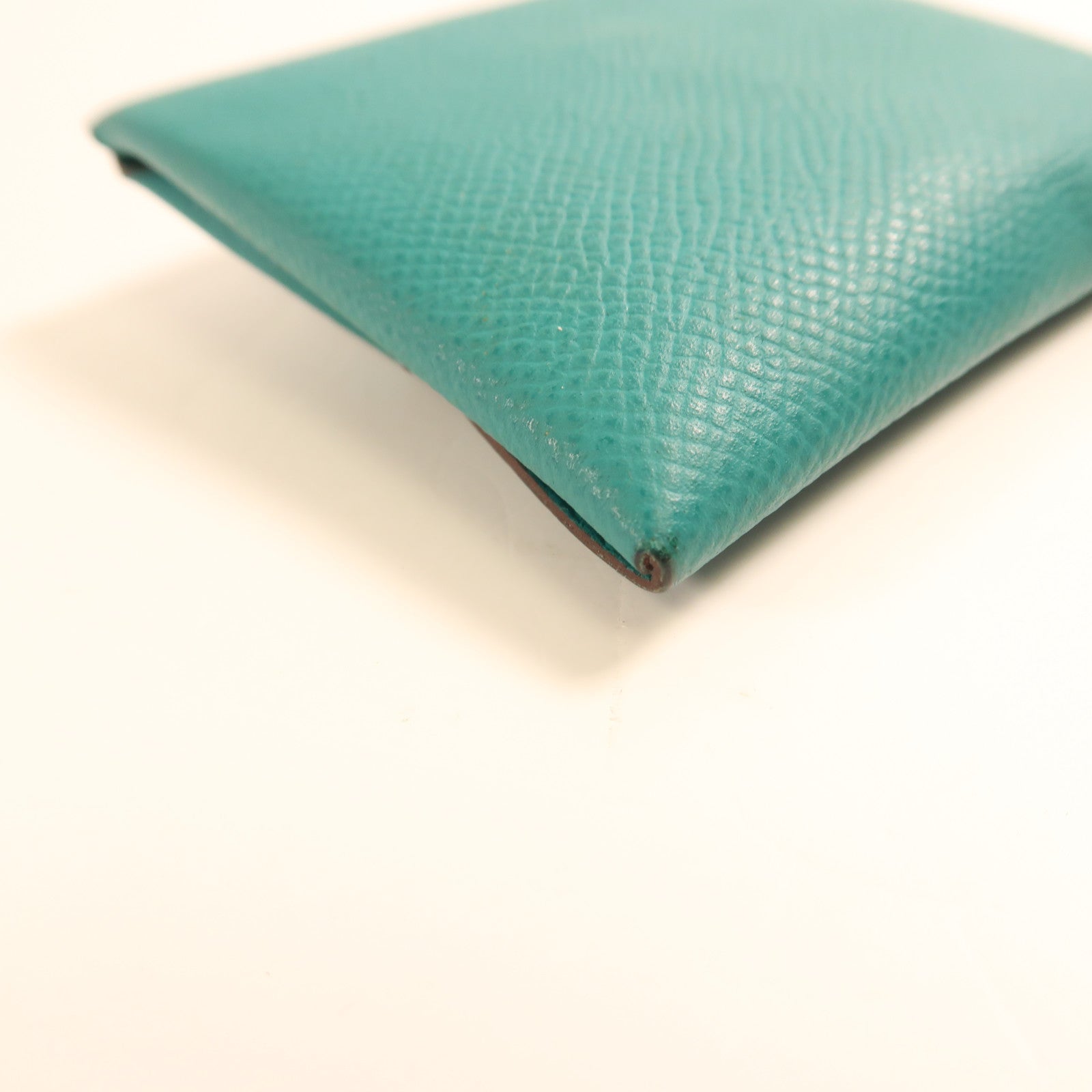 HERMES PHWBastia Card Case Purse Veau Epsom Leather Green