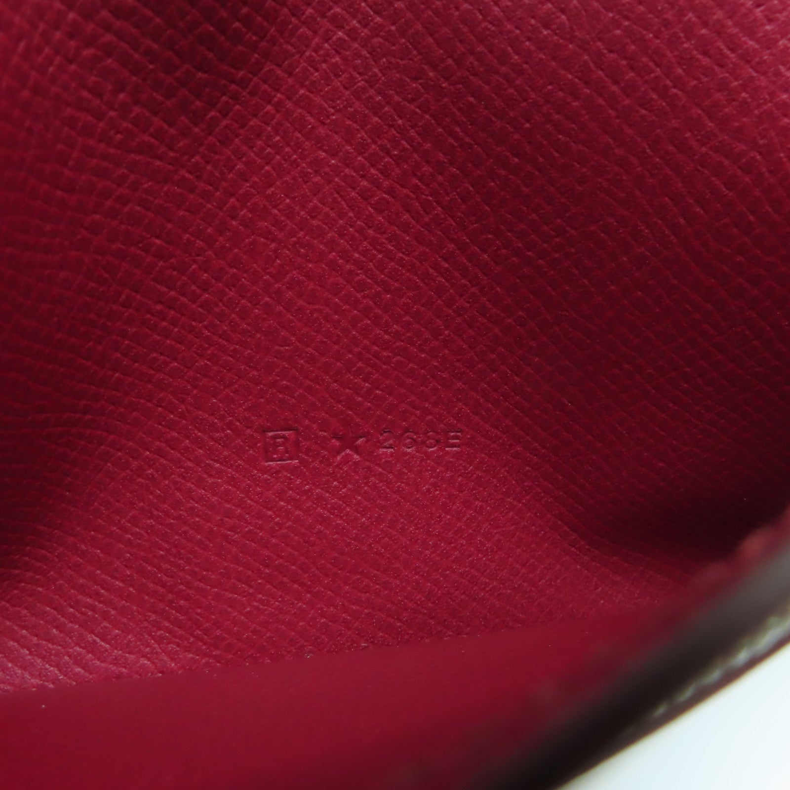 HERMES 【清倉大減價】Epsom皮革Bearn bi-fold銀扣長錢包Rouge紅色