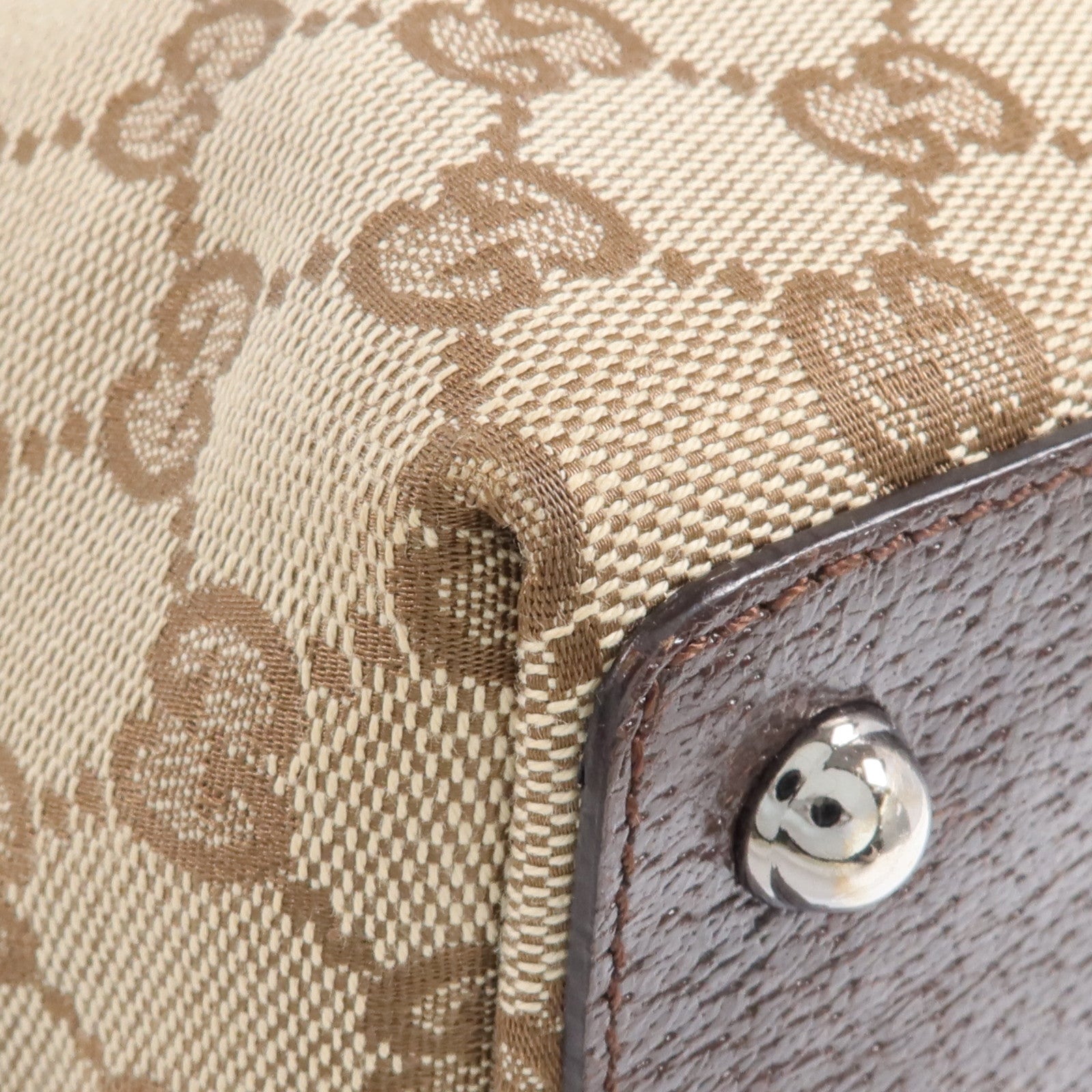 GUCCI 帆布Shoulder Tote銀扣肩背袋/手挽袋