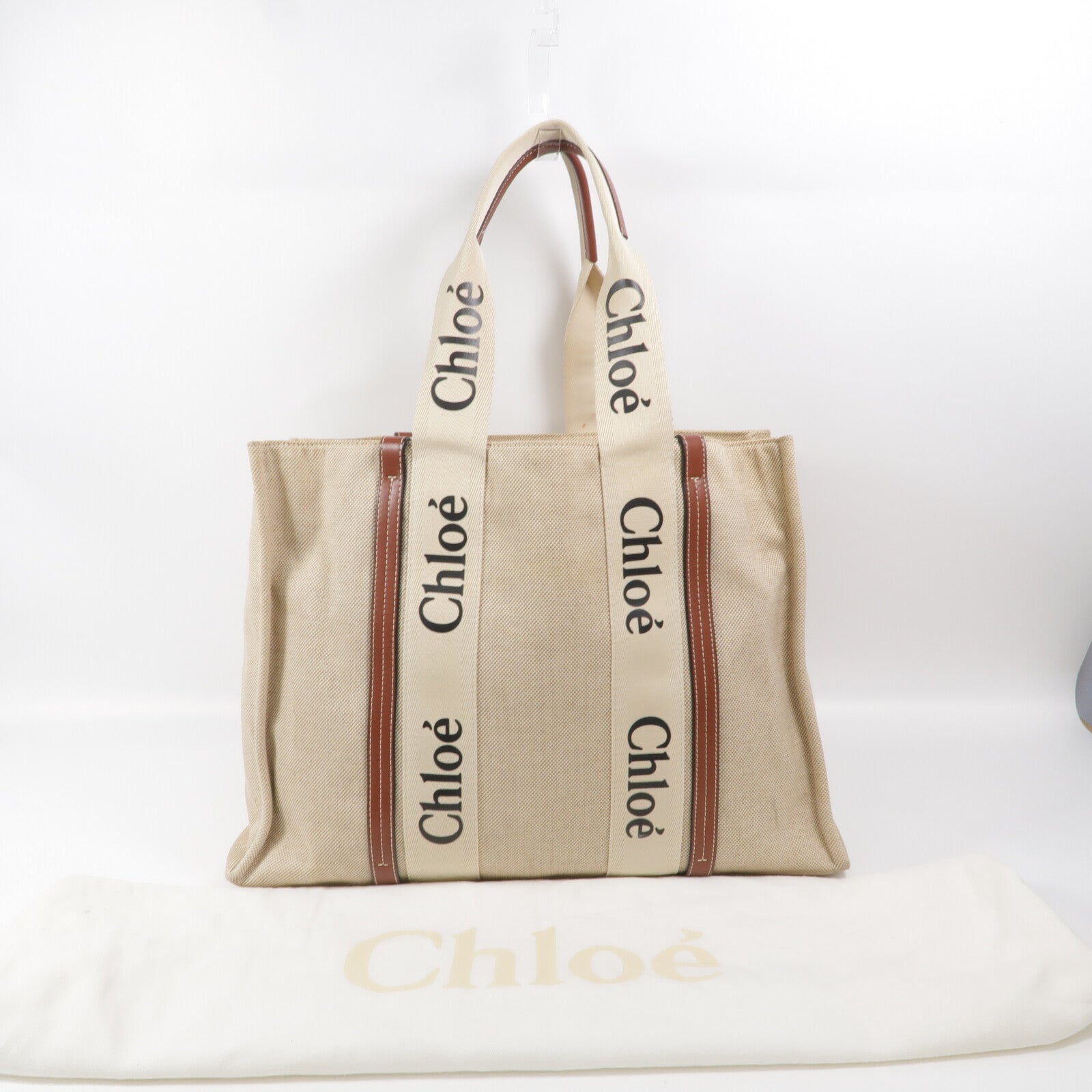 Chloe 帆布Woody Large肩背袋