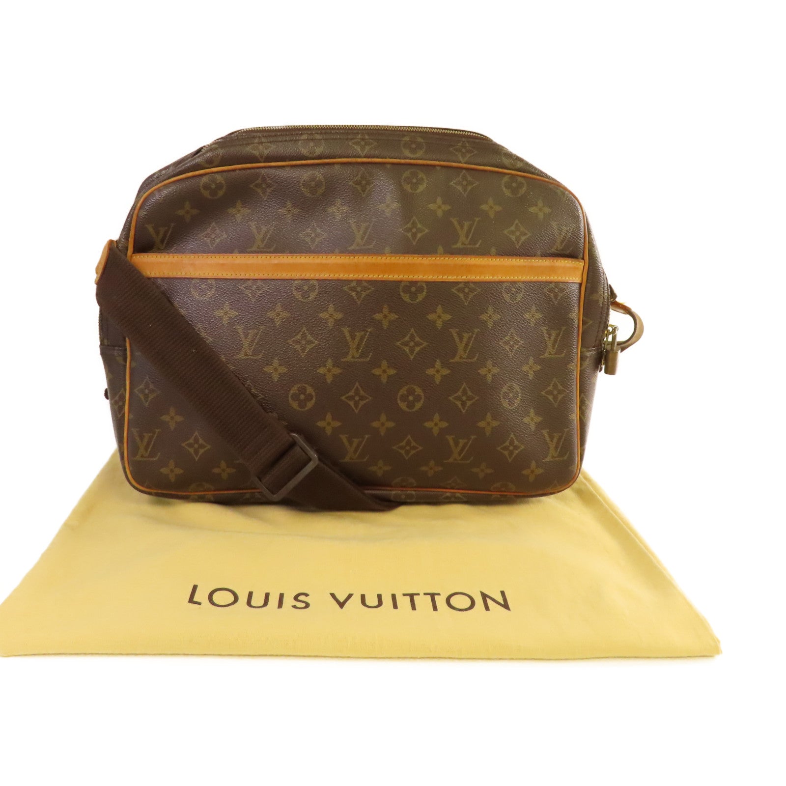 LOUIS VUITTON 【激減優惠】Monogram Reporter GM Shoulder Bag肩背袋啡色