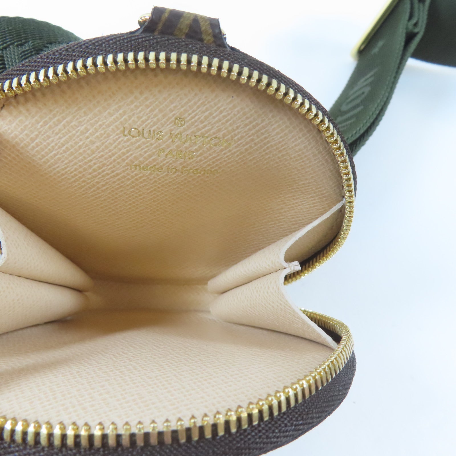 LOUIS VUITTON Monogram Multi Pochette Accessories金扣肩背袋綠色/啡色