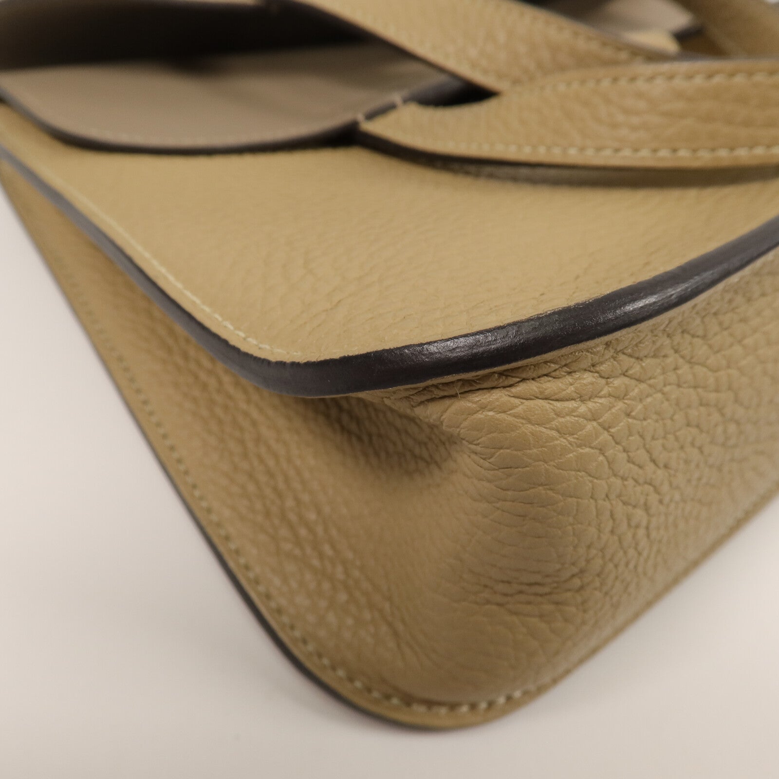 HERMES Clemence/Swift皮革Halzan 25手挽肩背兩用袋Trench/Etoupe