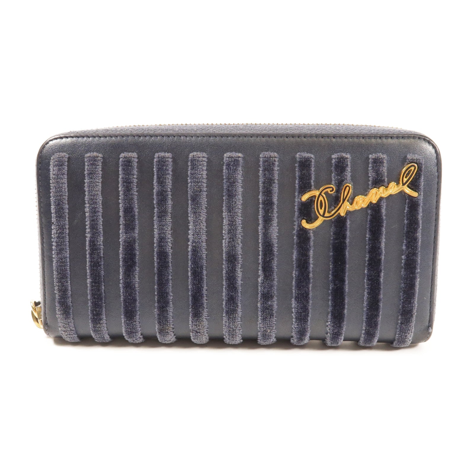 CHANEL 牛皮皮革Long Wallet金扣長錢包