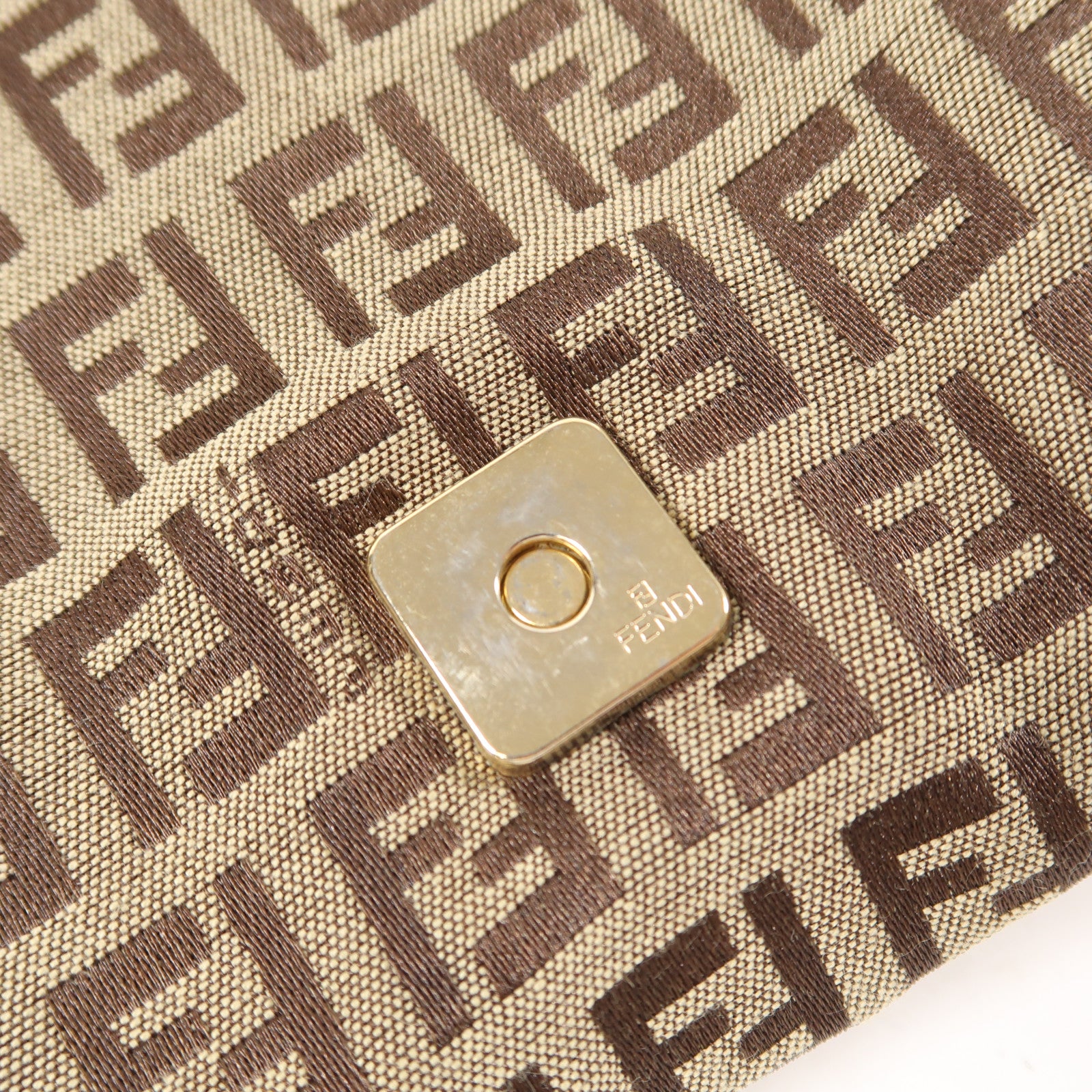 FENDI 帆布Shoulder Bag金扣肩背袋
