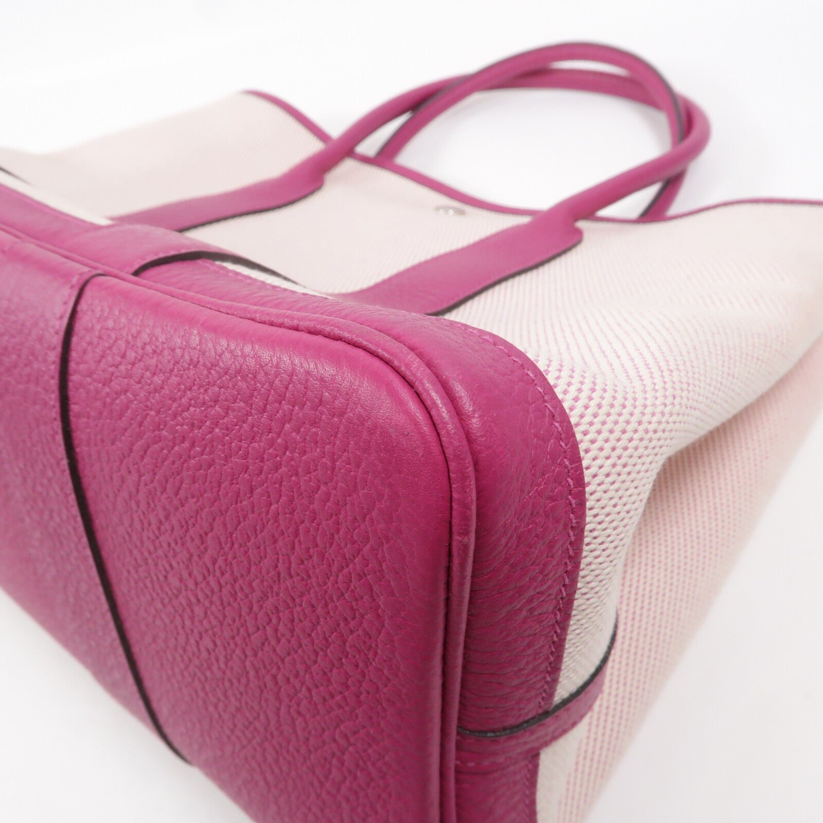 HERMES 帆布Garden Party PM手挽袋Rose Pourpre