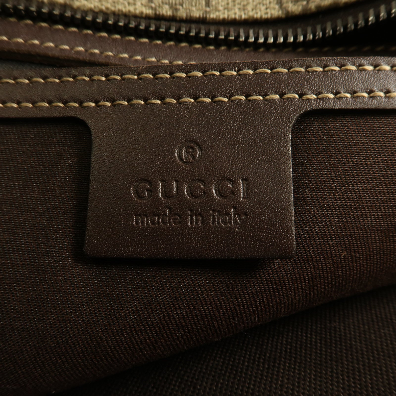 GUCCI 塗層帆布Shoulder Tote銀扣肩背袋/手挽袋