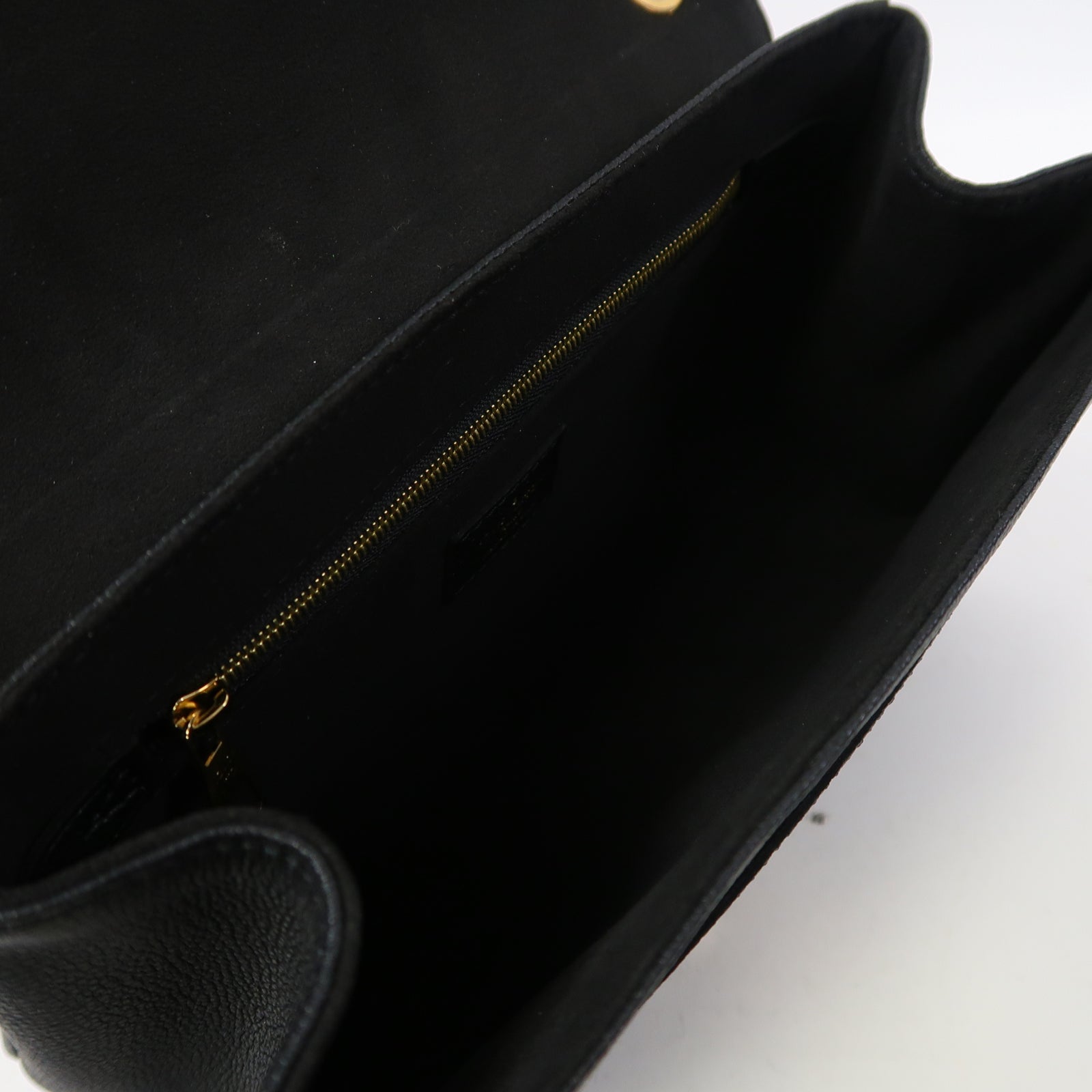 LOUIS VUITTON Monogram Empreinte Saint Germain PM金扣鏈帶肩背袋黒色