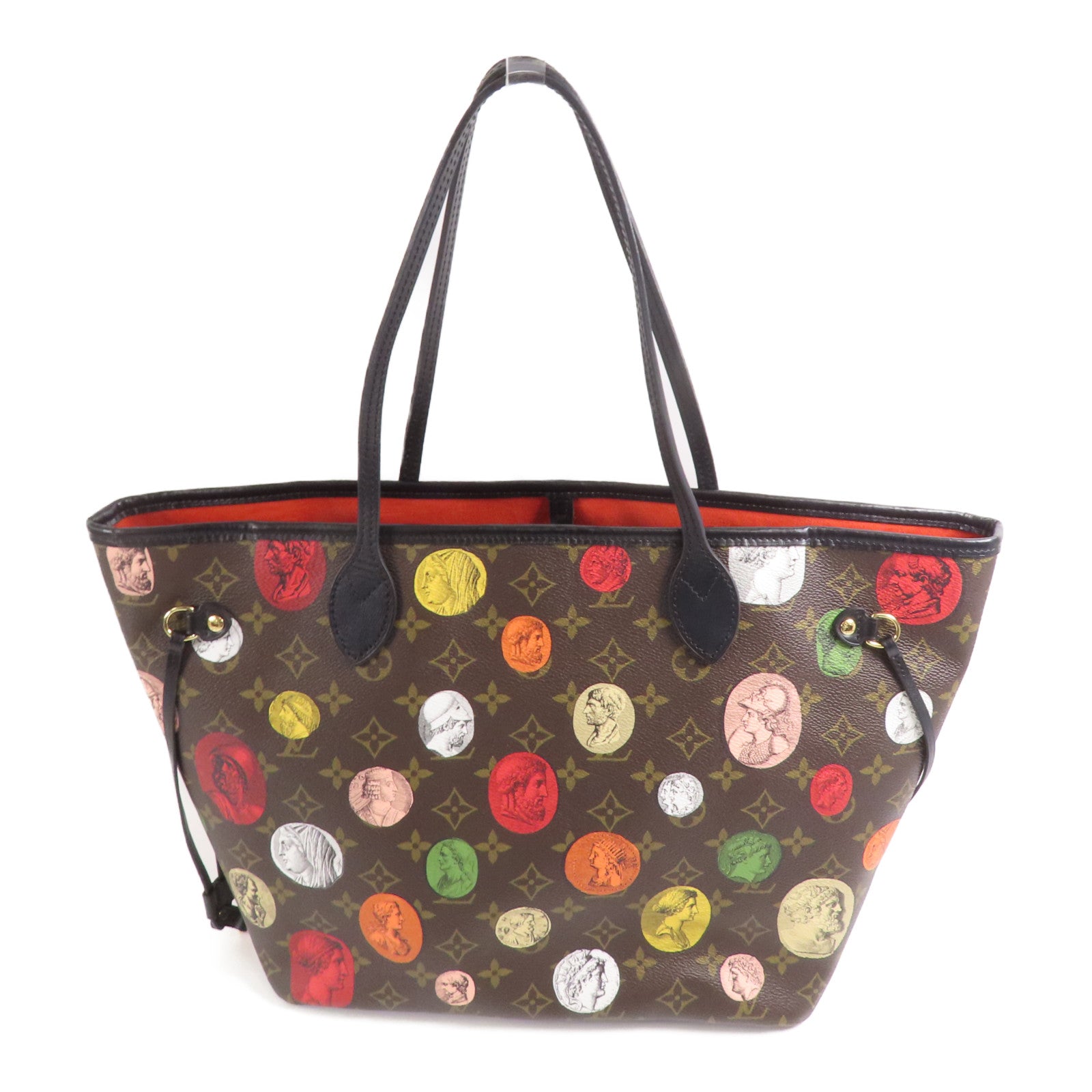 LOUIS VUITTON Monogram LV x Fornasetti Neverfull MM金扣手挽袋