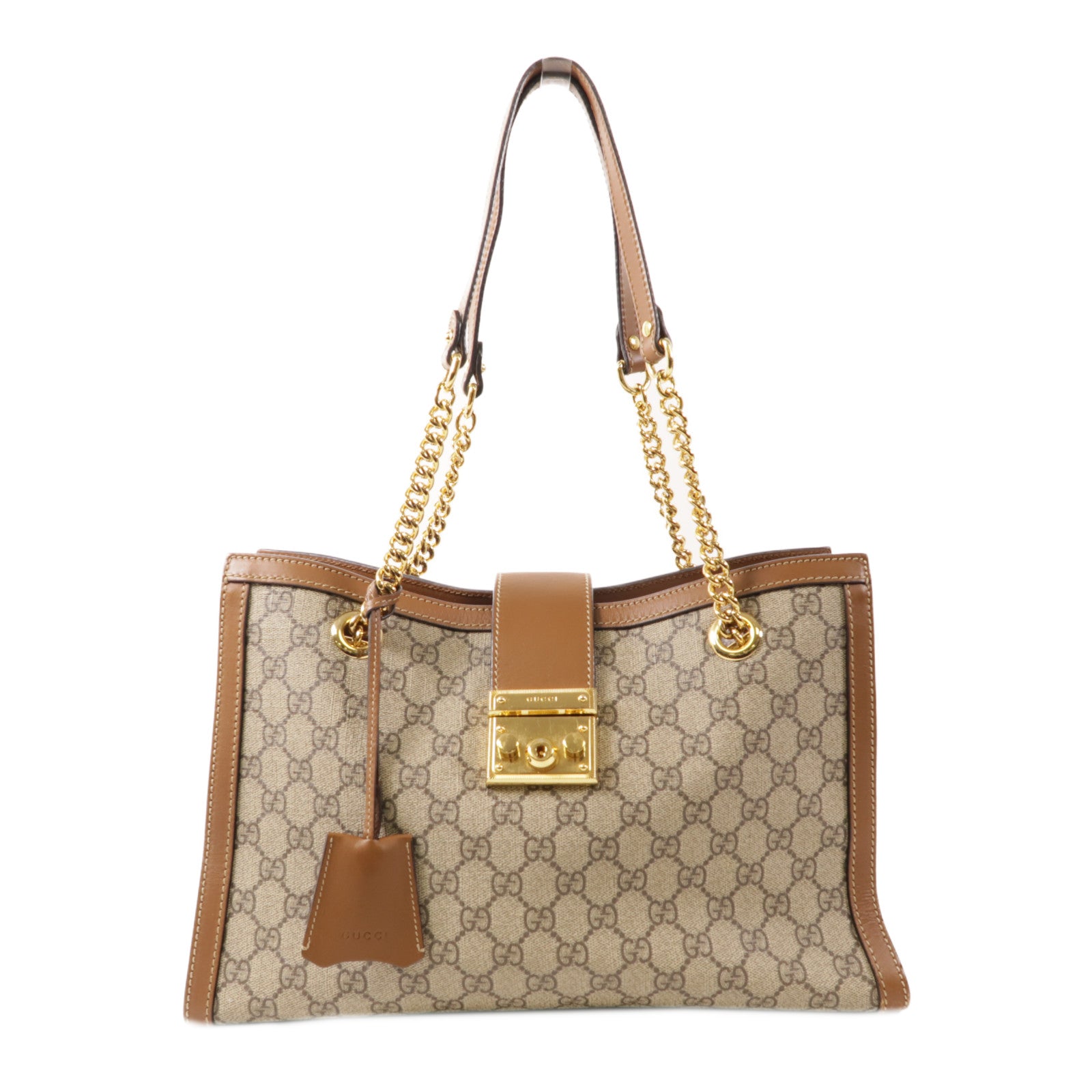 GUCCI 塗層帆布Padlock金扣肩背袋