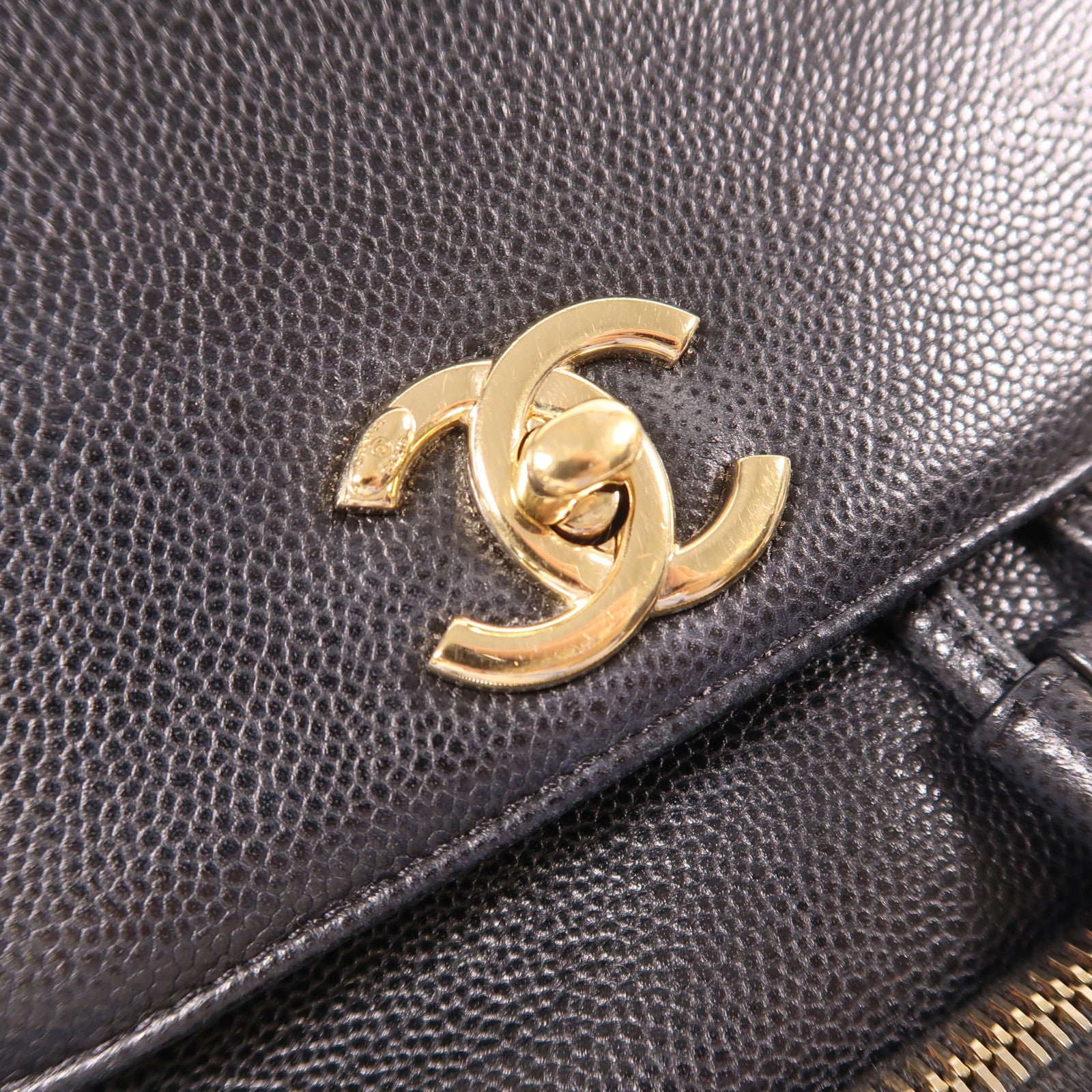 CHANEL 牛皮皮革Backpack金扣背包