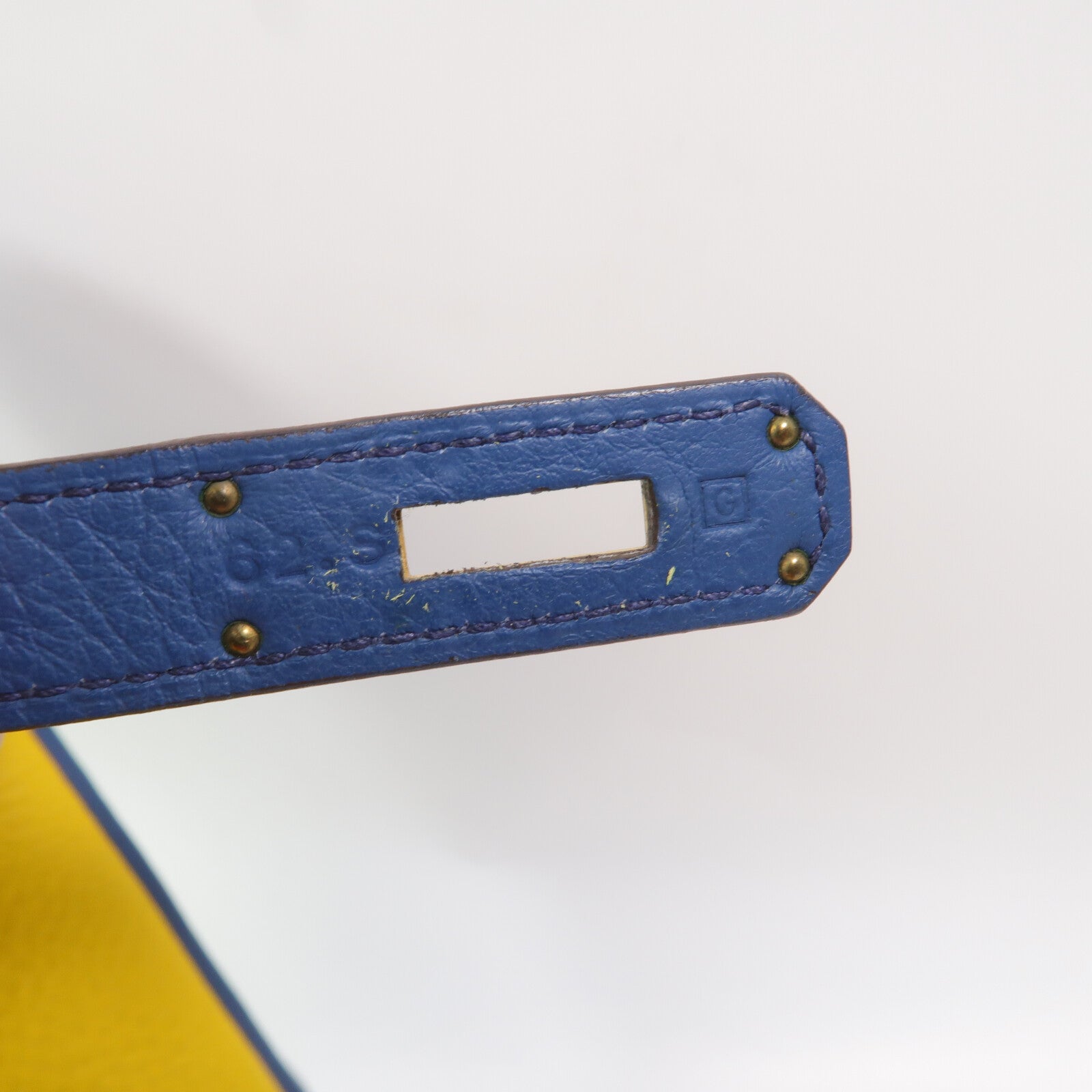 HERMES Togo皮革Kelly 35手挽肩背兩用袋Jaune/Bleu Thalassa/Vert Cru