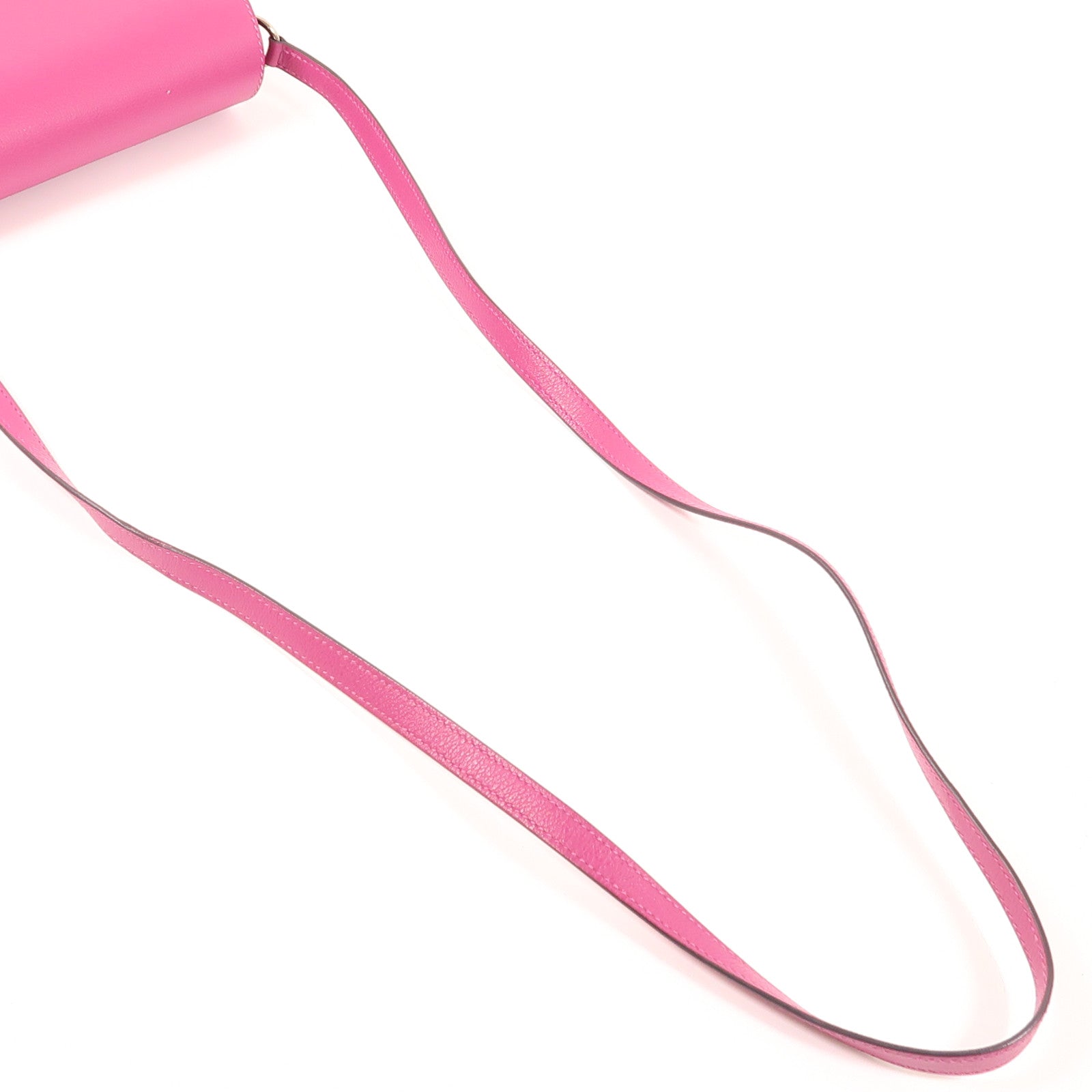 HERMES Evercolor皮革Roulis Mini銀扣肩背袋Rose Pourpre