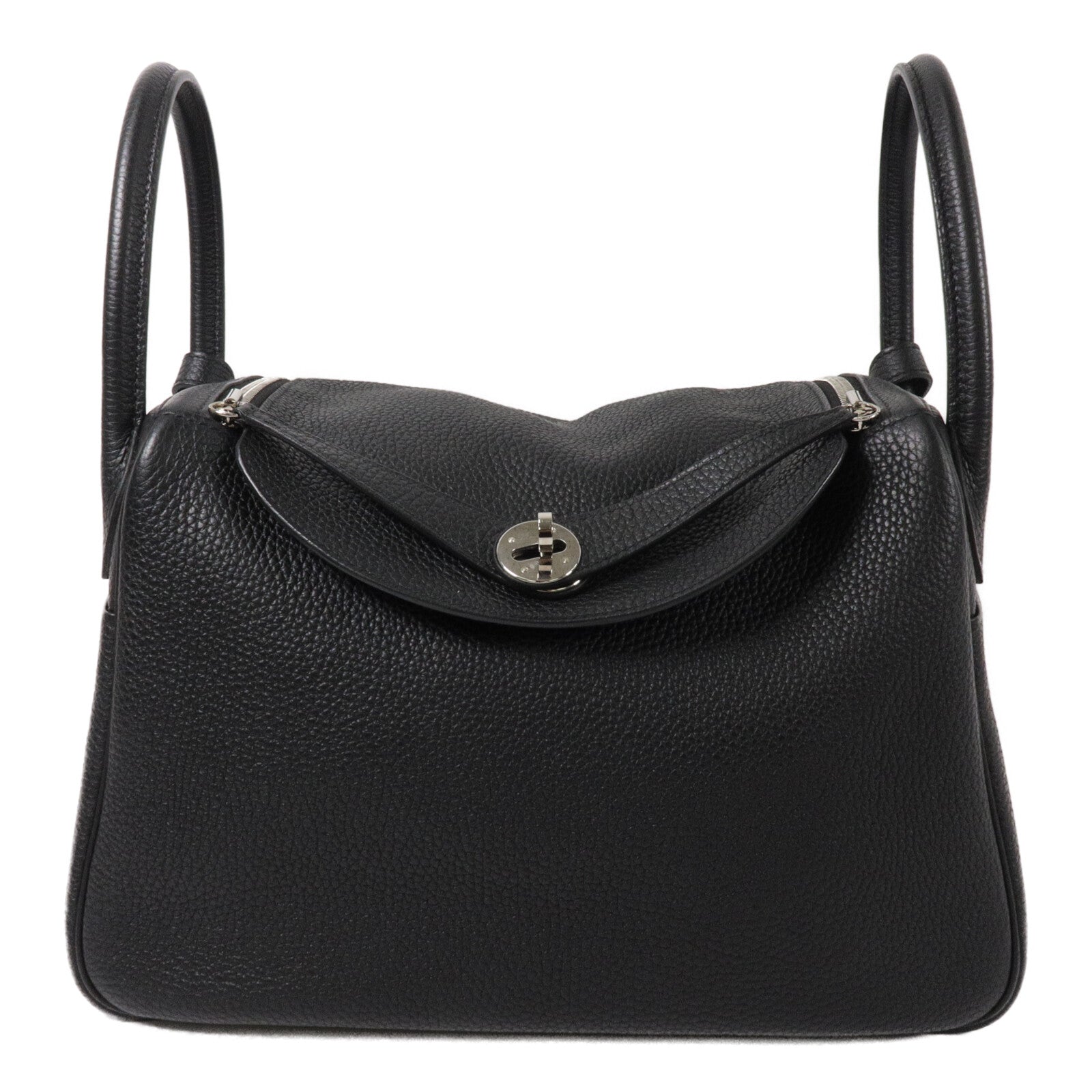 HERMES Clemence皮革Lindy 30手挽肩背兩用袋Noir