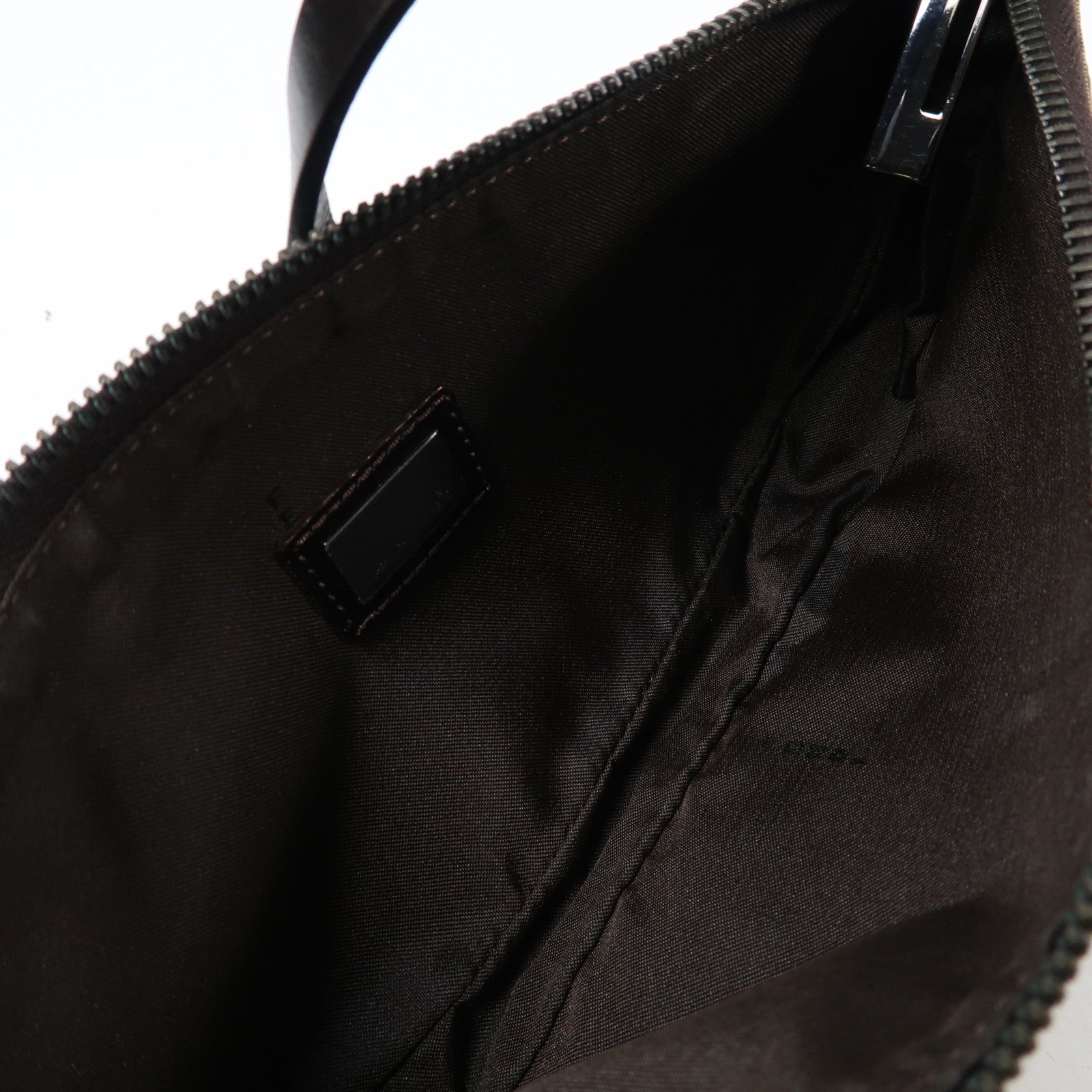 FENDI 帆布Shoulder Bag銀扣肩背袋啡色