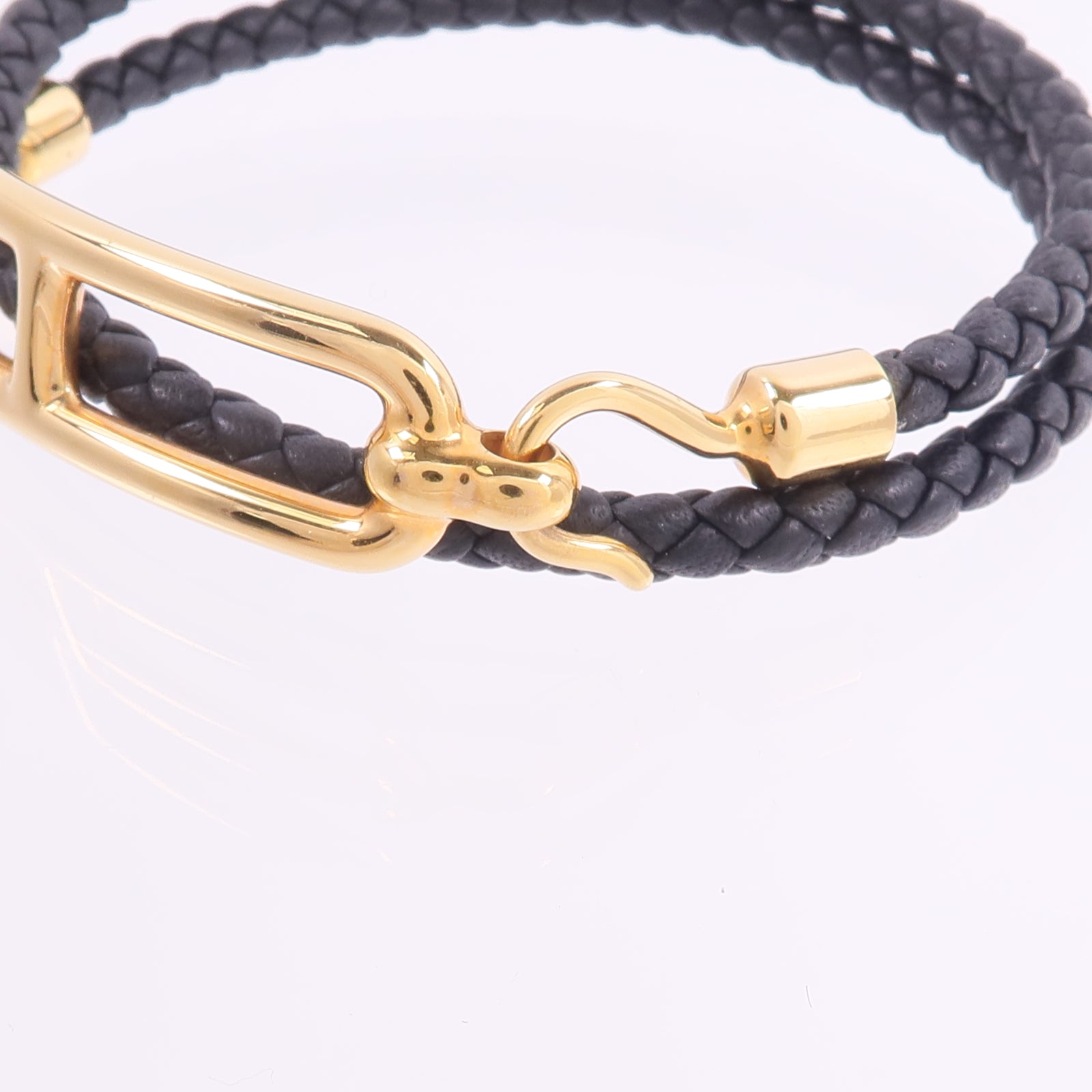 HERMES Swift皮革Roulis Double Tour Bracelet手帶Noir