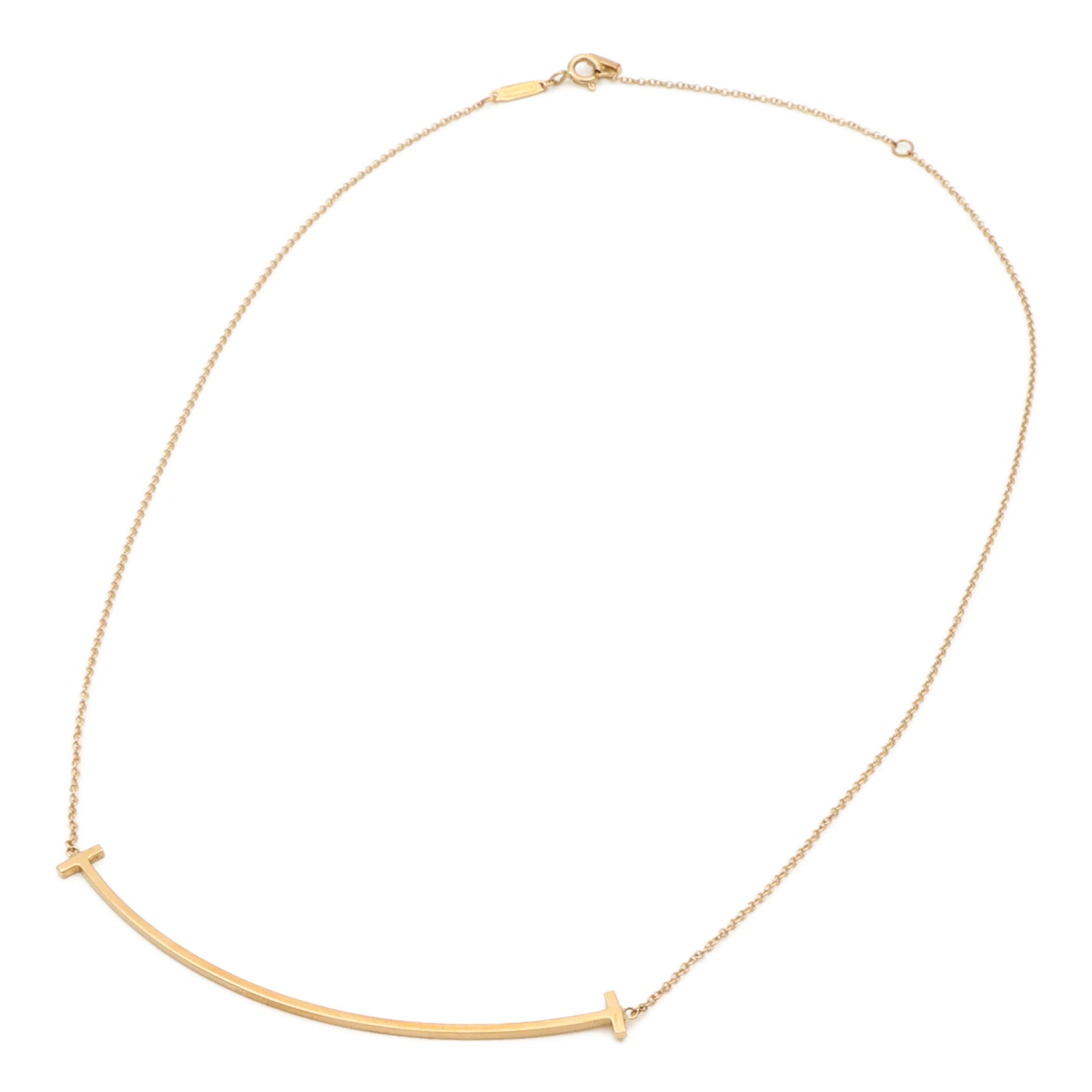 TIFFANY＆CO 18K玫瑰金T-Smile Necklace項鏈