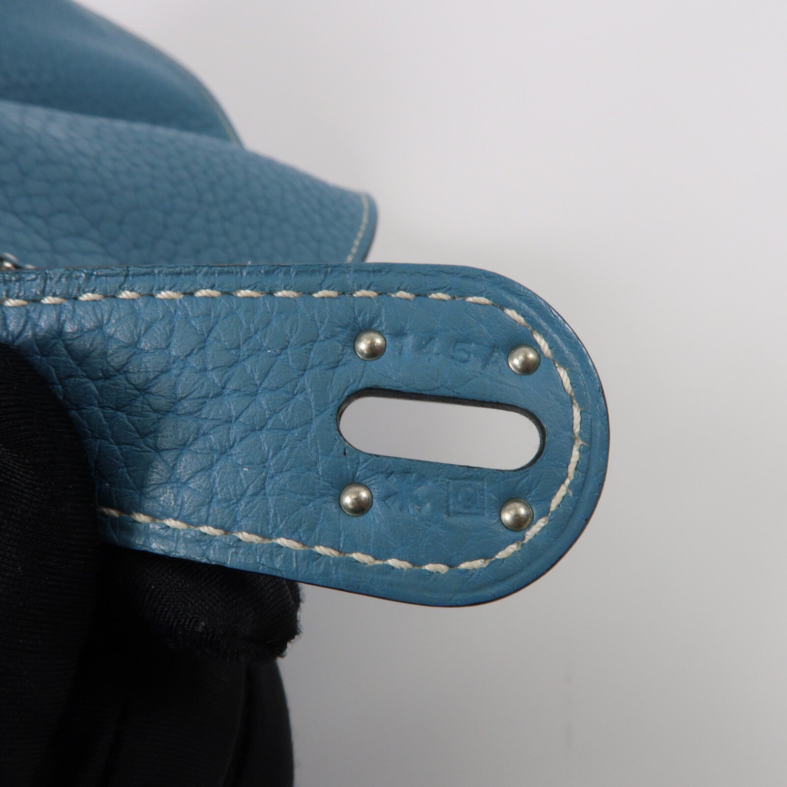 HERMES Clemence皮革Lindy 34手挽肩背兩用袋Bleu Jean