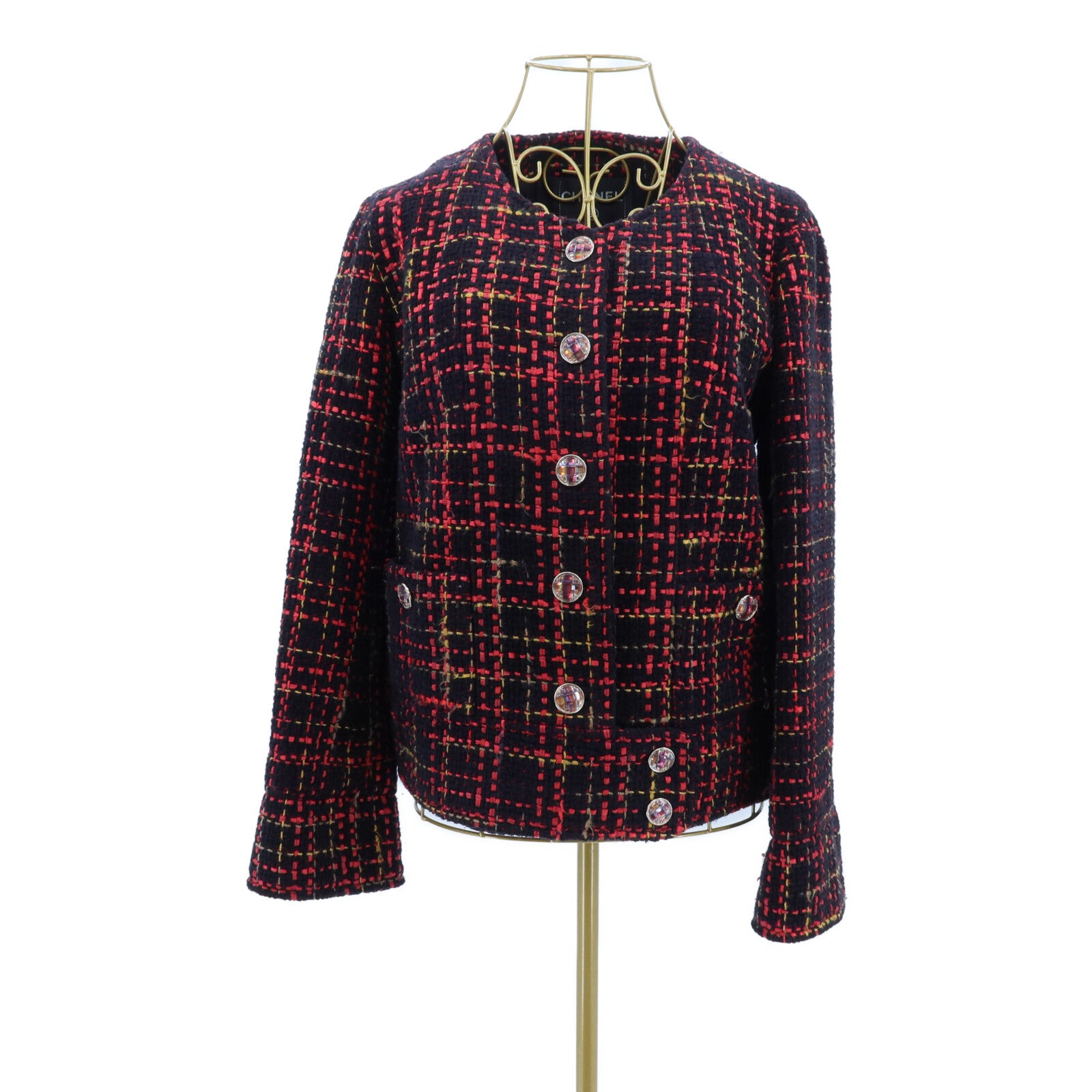 CHANEL Cotton/Wool/Cashmere Collarless Jacket外套