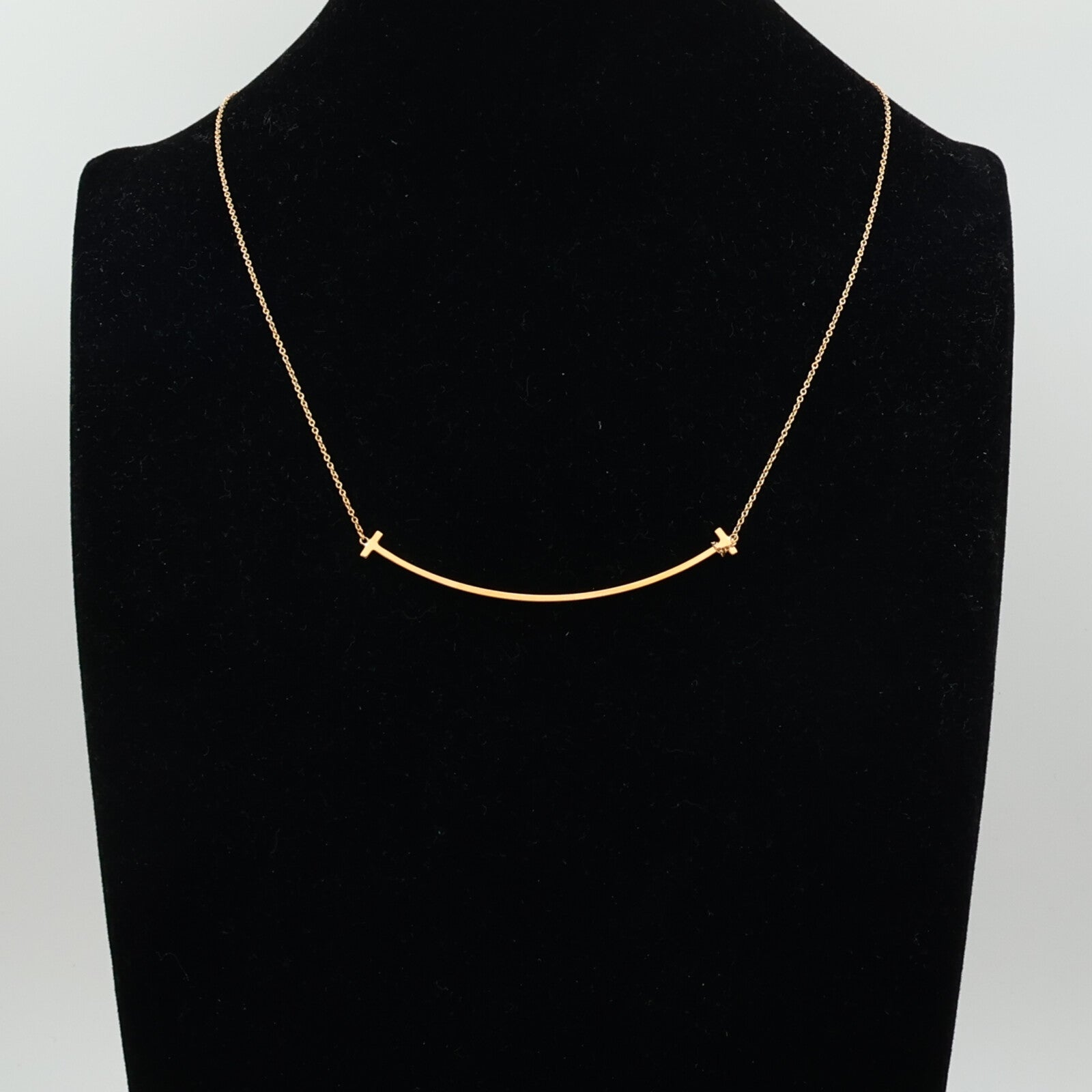 TIFFANY＆CO 18K玫瑰金T-Smile Necklace項鏈