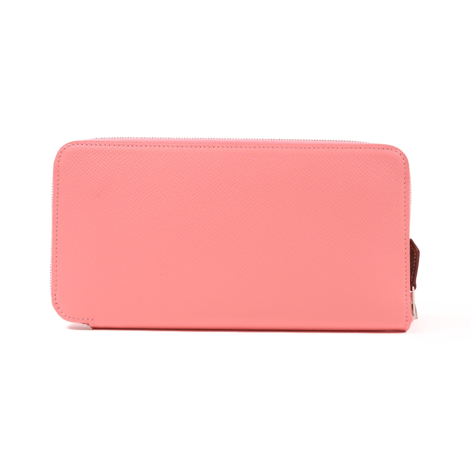 HERMES Epsom皮革Silk In Classic銀扣長錢包Rose Confetti