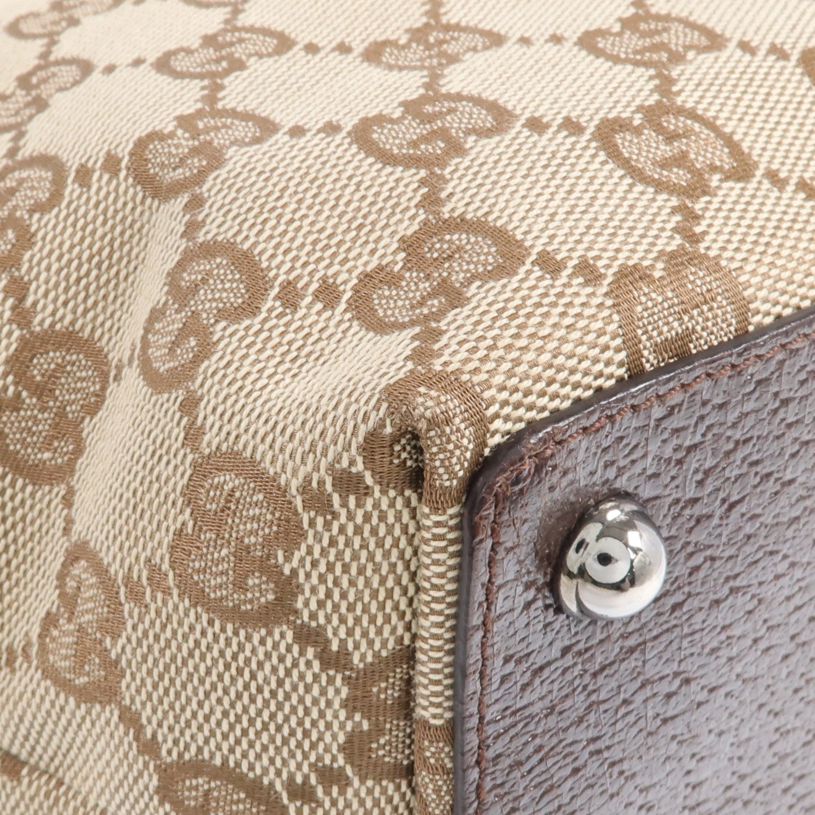 GUCCI 帆布Shoulder Tote銀扣肩背袋/手挽袋