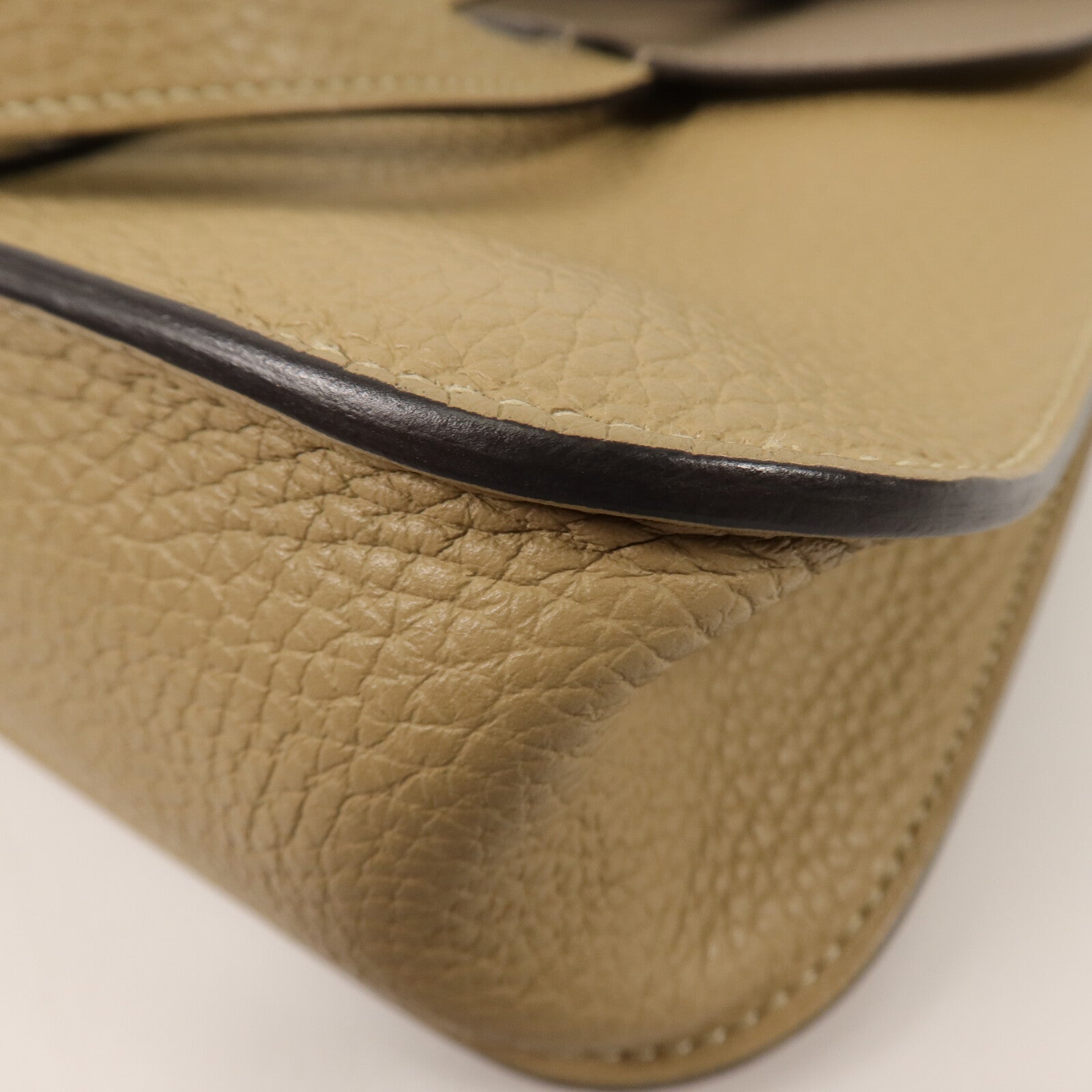 HERMES Clemence/Swift皮革Halzan 25手挽肩背兩用袋Trench/Etoupe