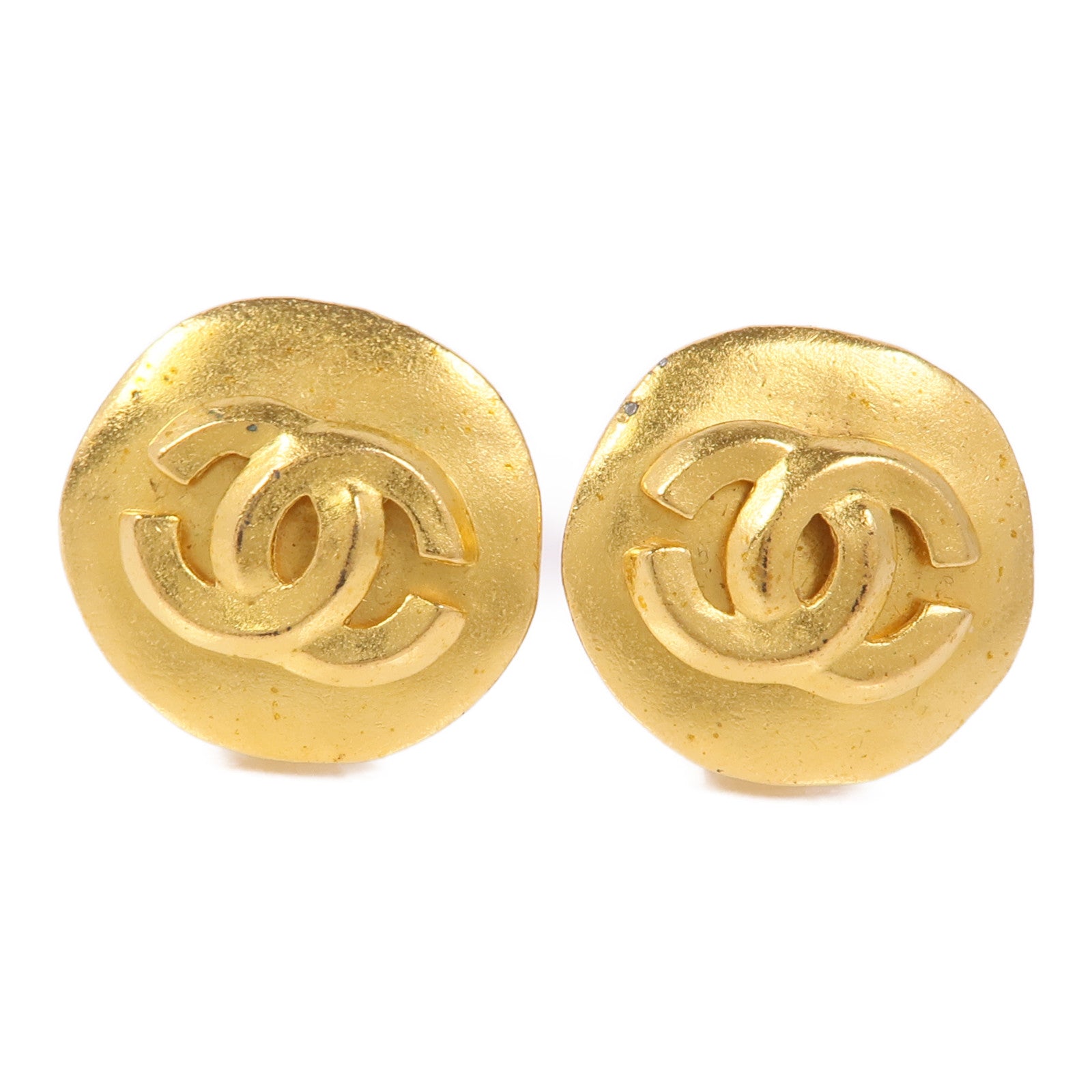CHANEL CC Earrings Metal Gold