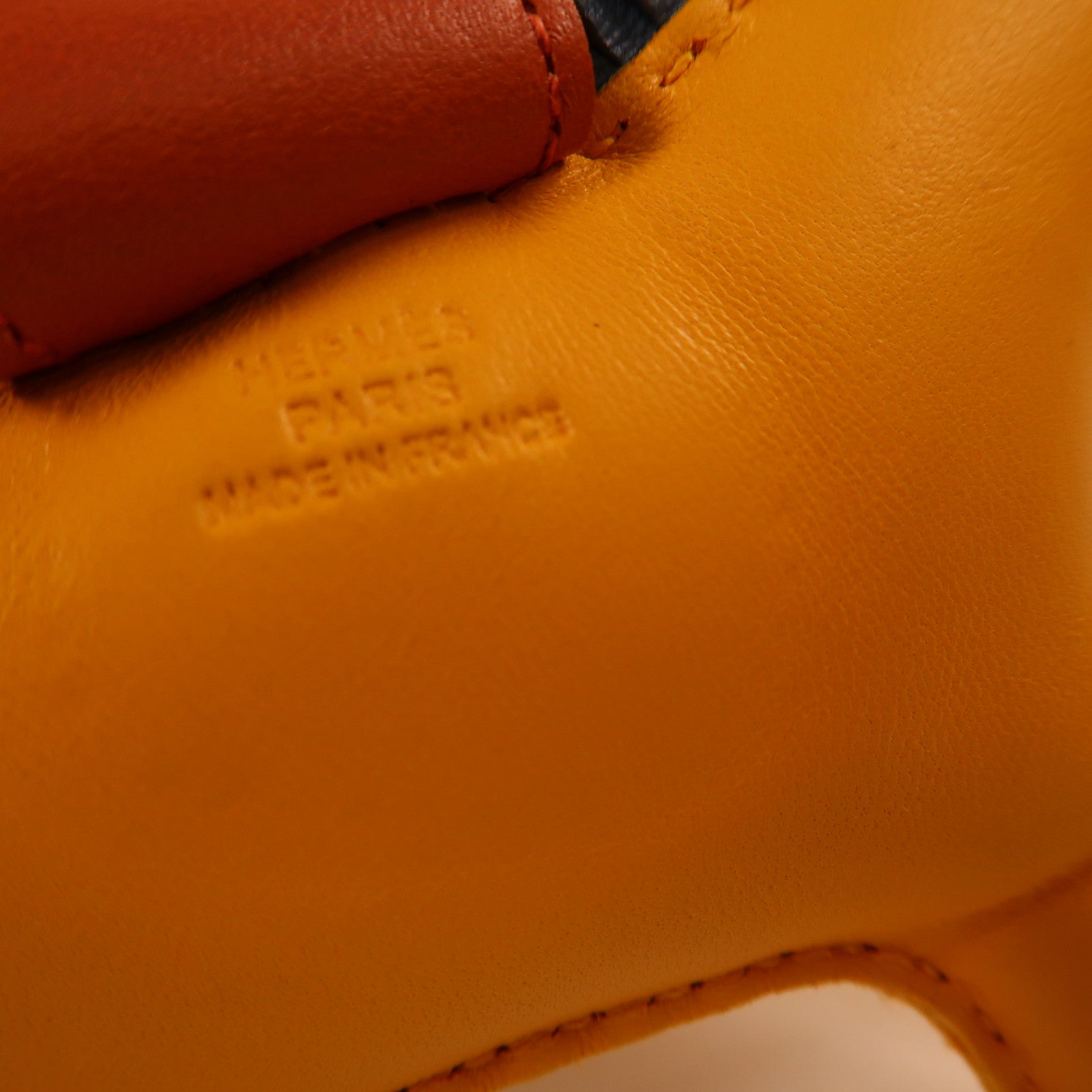 HERMES Swift皮革Rodeo MM掛飾橙色/藍色