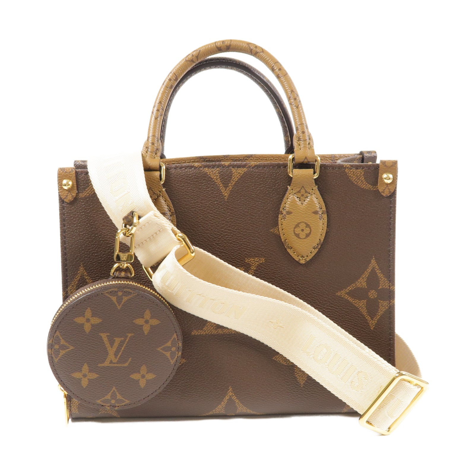LOUIS VUITTON Monogram Giant OnTheGo PM金扣手挽肩背兩用袋