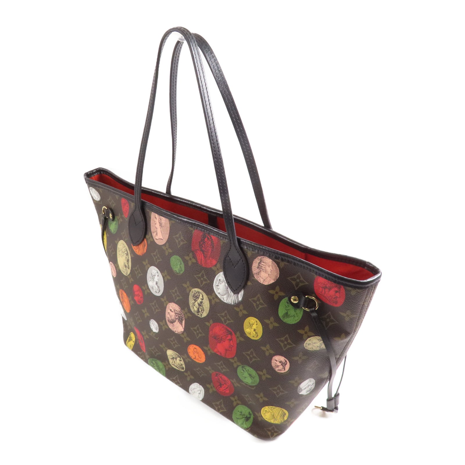 LOUIS VUITTON Monogram LV x Fornasetti Neverfull MM金扣手挽袋