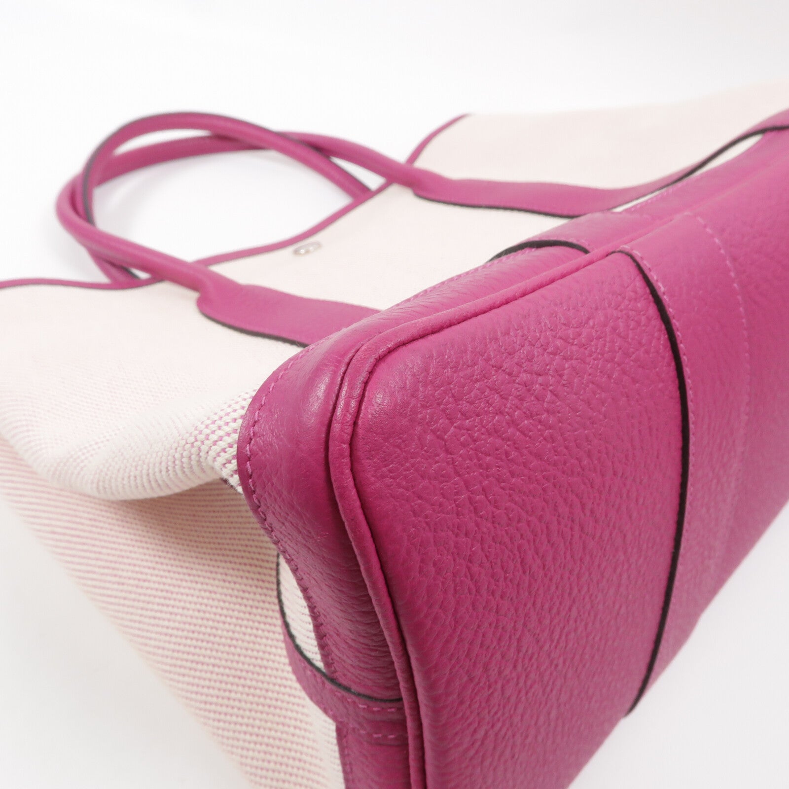 HERMES 帆布Garden Party PM手挽袋Rose Pourpre