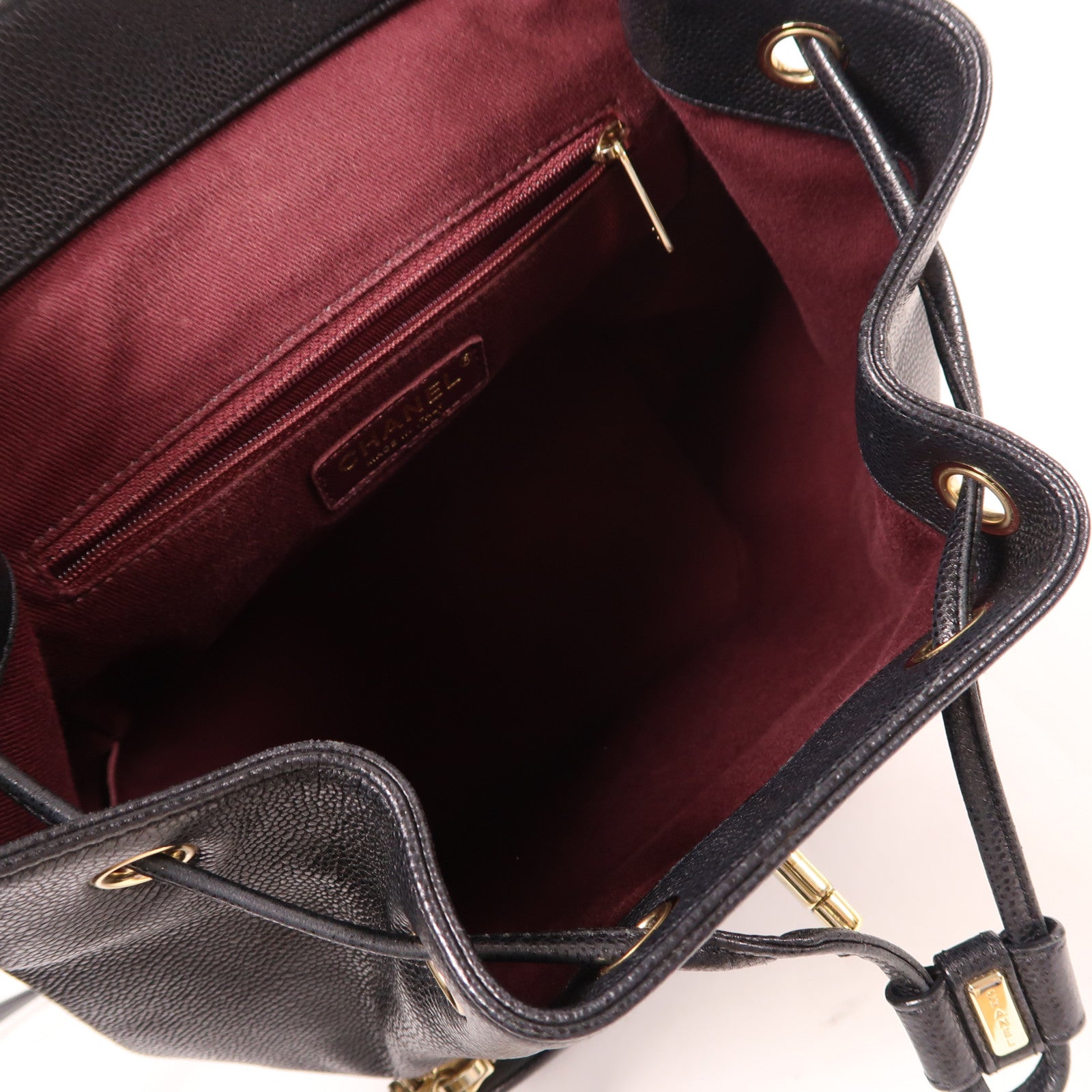 CHANEL 牛皮皮革Backpack金扣背包