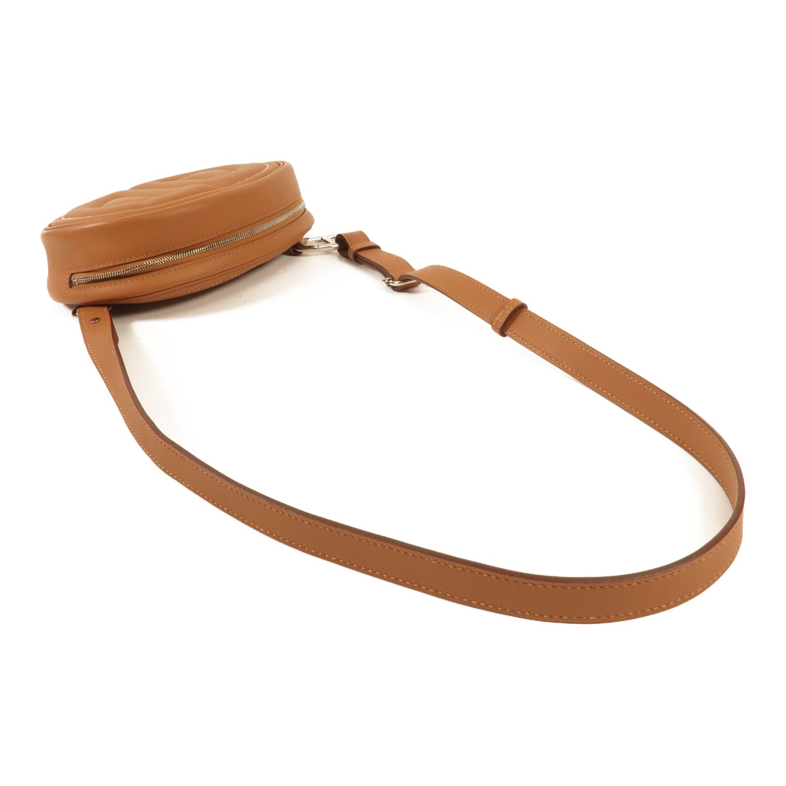 HERMES Swift皮革In The Loop Belt Bag銀扣肩背袋Gold