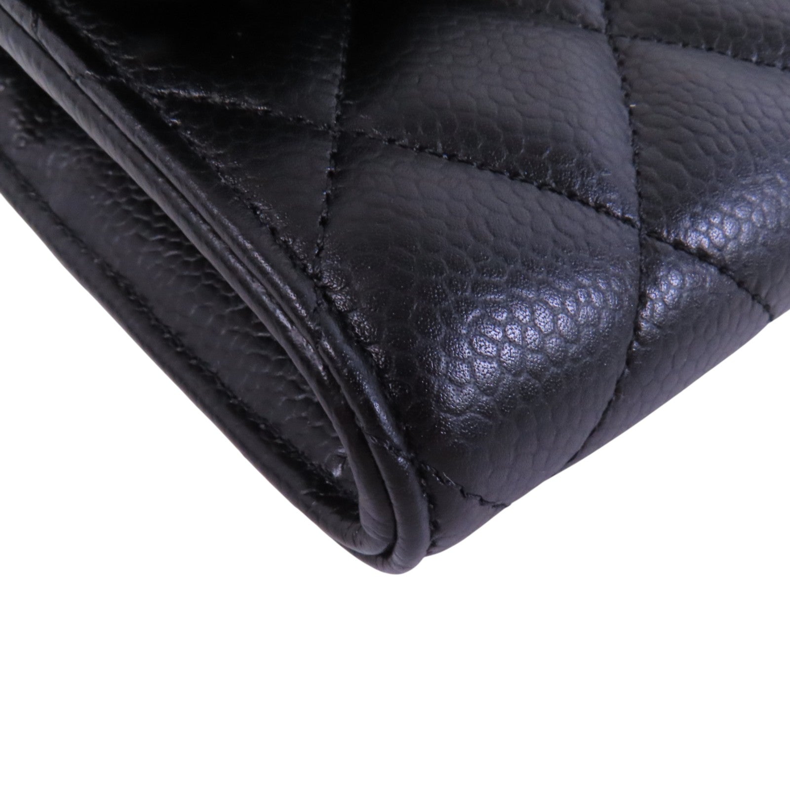 CHANEL 牛皮皮革Long Wallet金扣長錢包