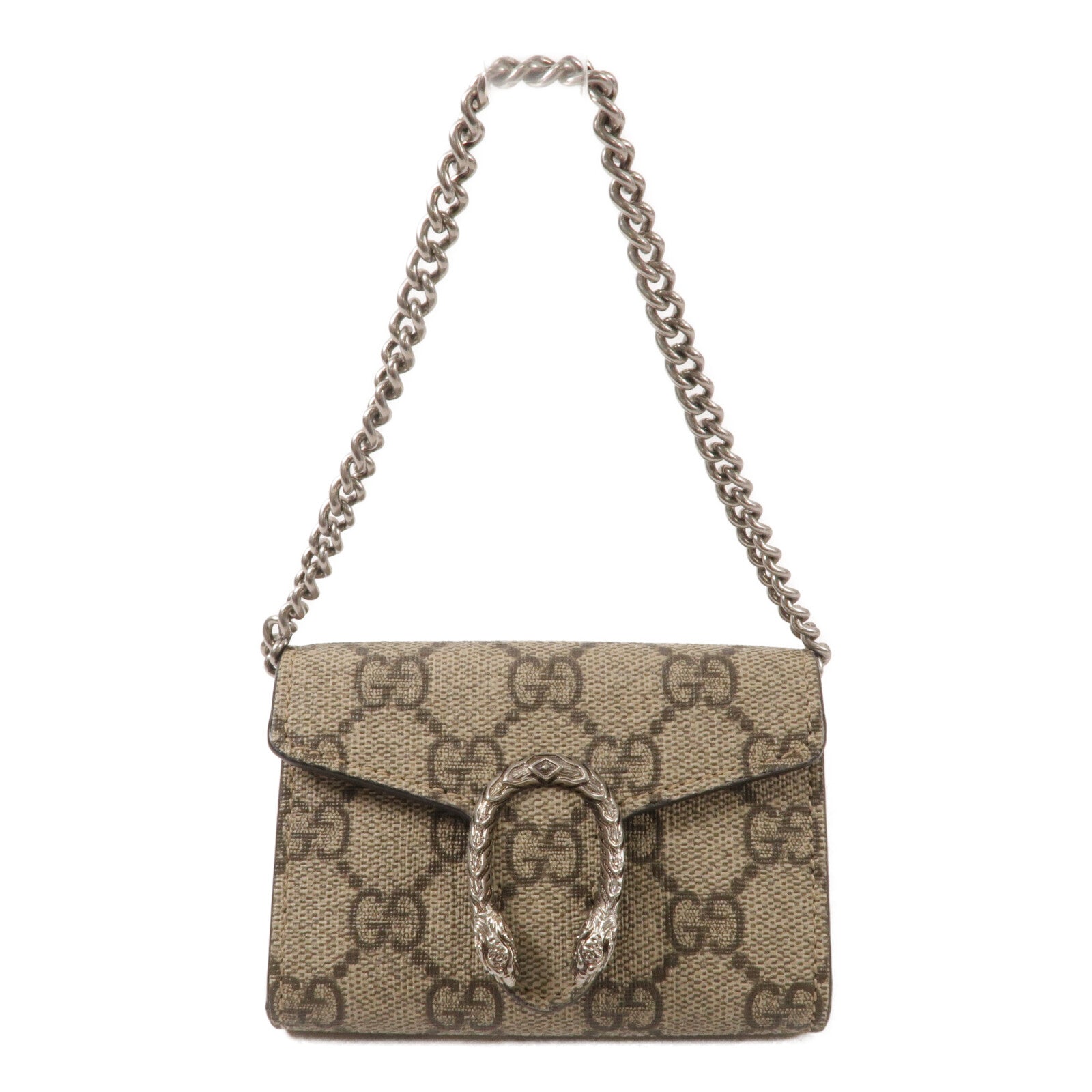 GUCCI 塗層帆布Dionysus Chain Wallet鏈帶手挽袋