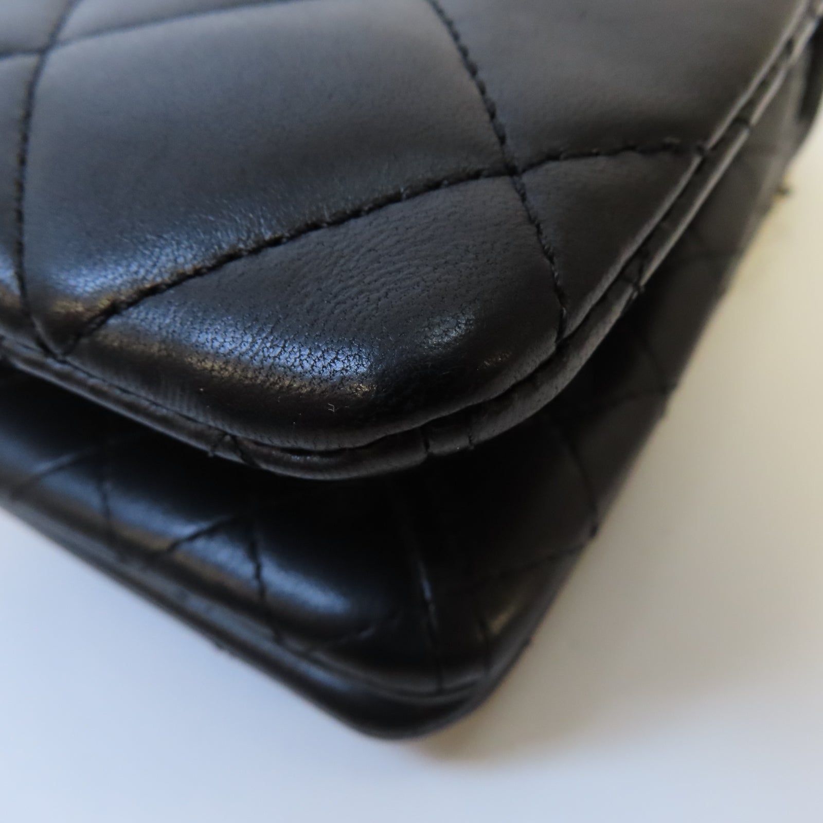 CHANEL 【激減優惠】菱格羊皮皮革Chain Shoulder金扣鏈帶肩背袋黑色