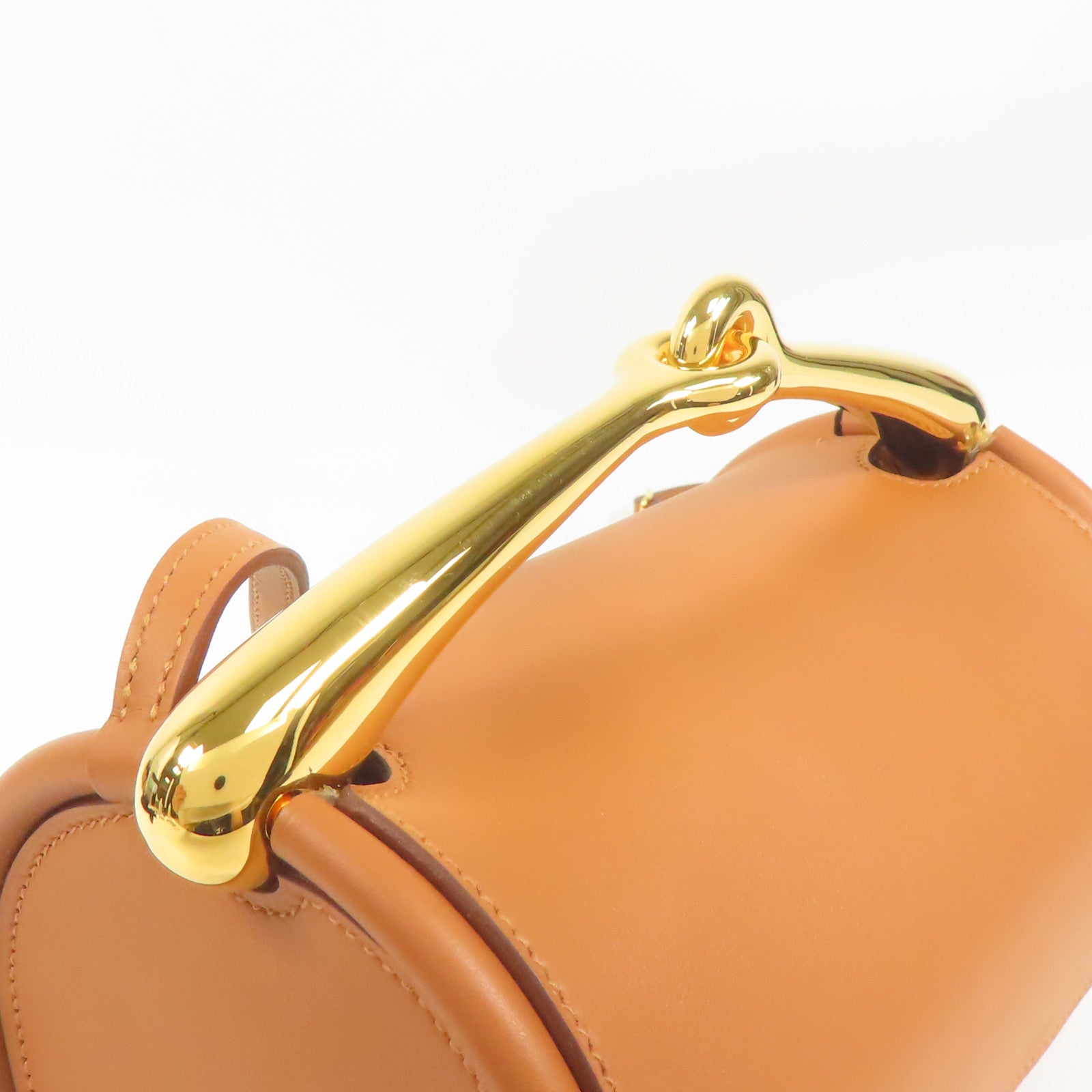 HERMES Swift皮革Maximors金扣肩背袋Gold