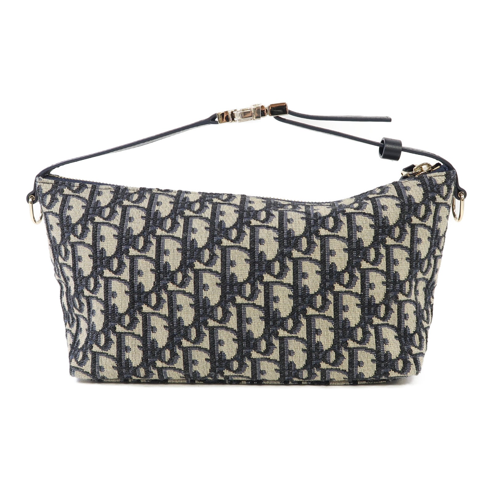 Dior 帆布Travel Nomad Pouch金扣手拿包藍色