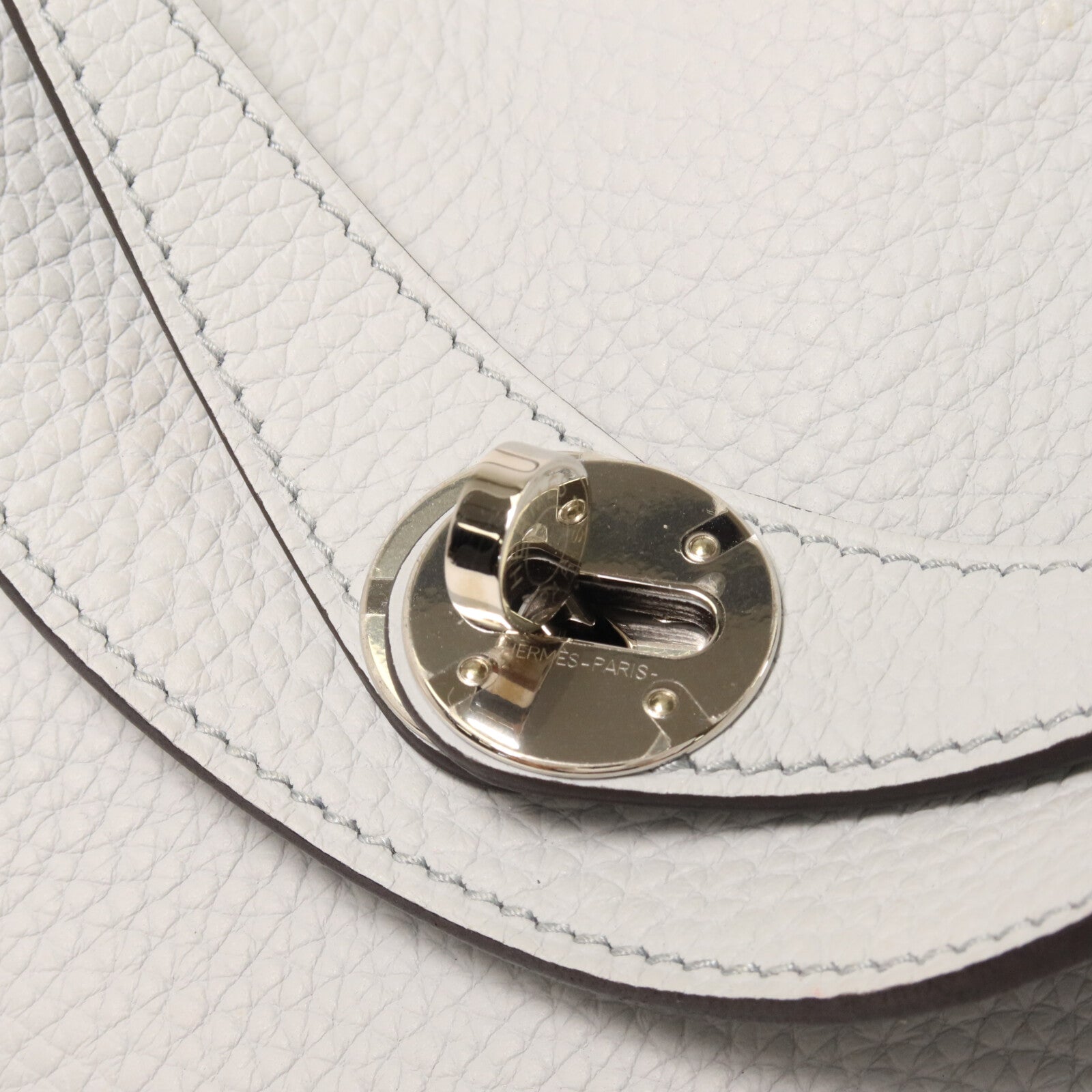 HERMES Clemence皮革Lindy 26手挽肩背兩用袋Bleu Brume