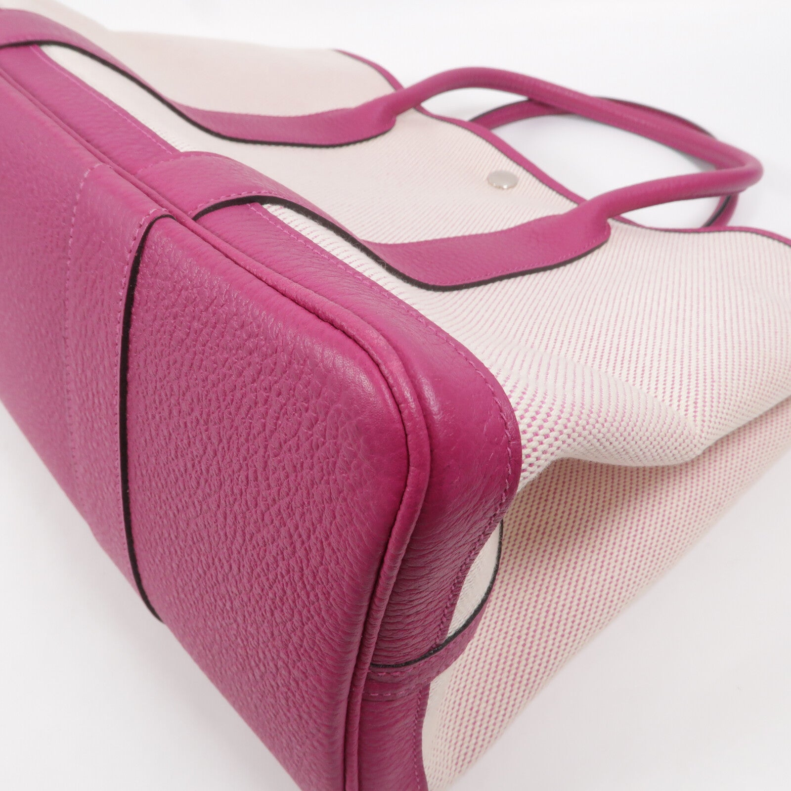 HERMES 帆布Garden Party PM手挽袋Rose Pourpre