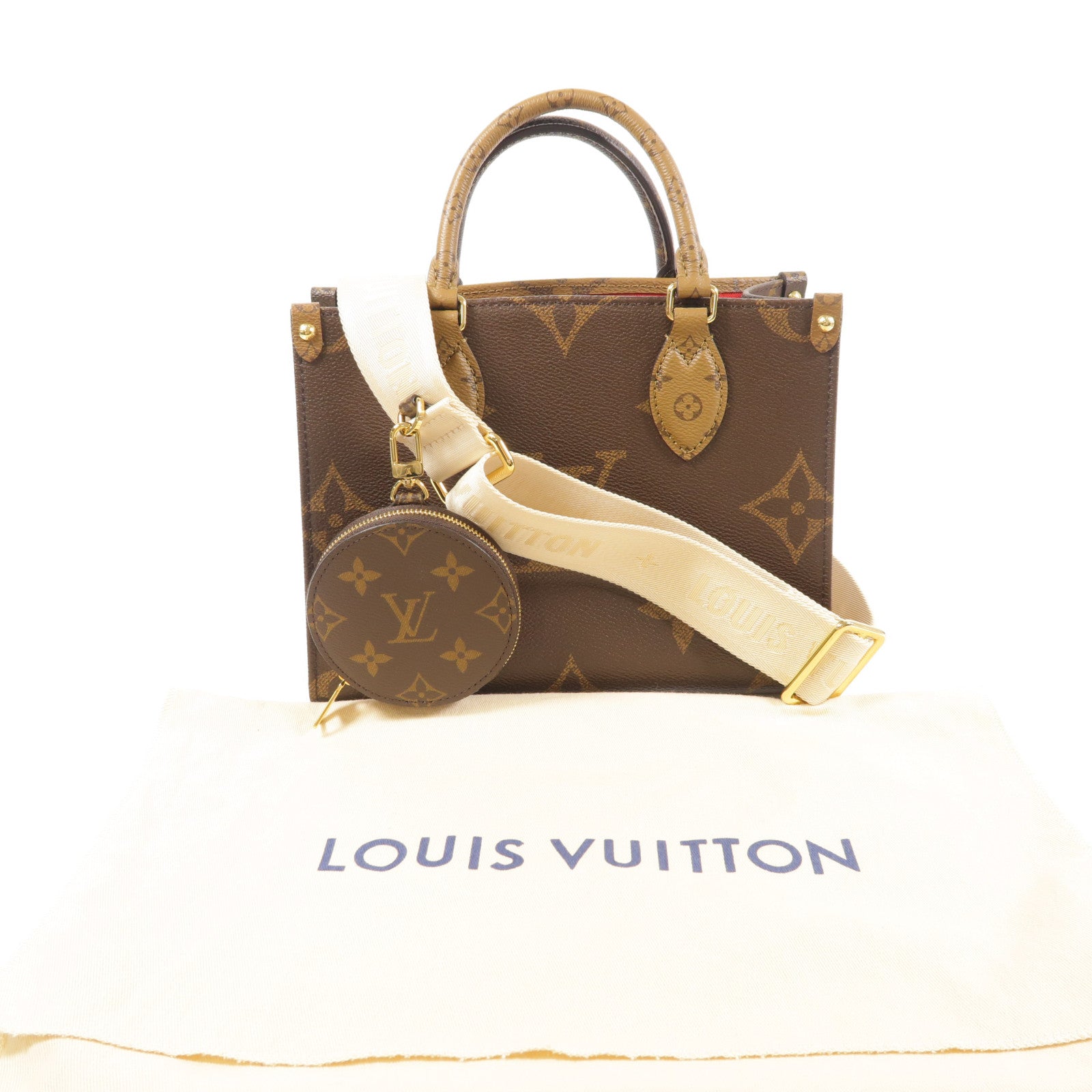 LOUIS VUITTON Monogram Giant OnTheGo PM金扣手挽肩背兩用袋