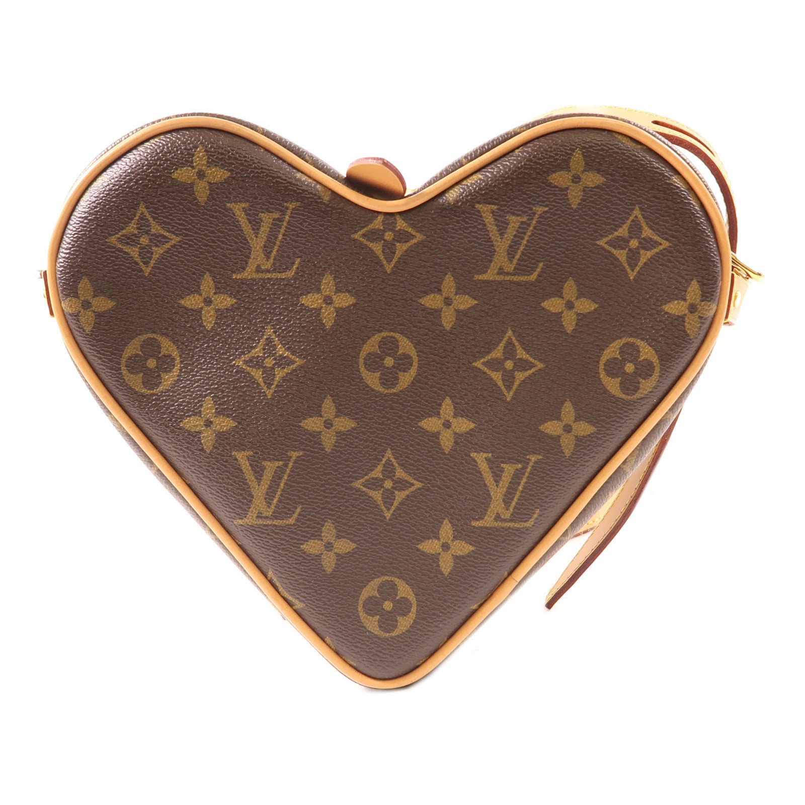 LOUIS VUITTON Monogram Game On Sac Coeur金扣肩背袋棕色