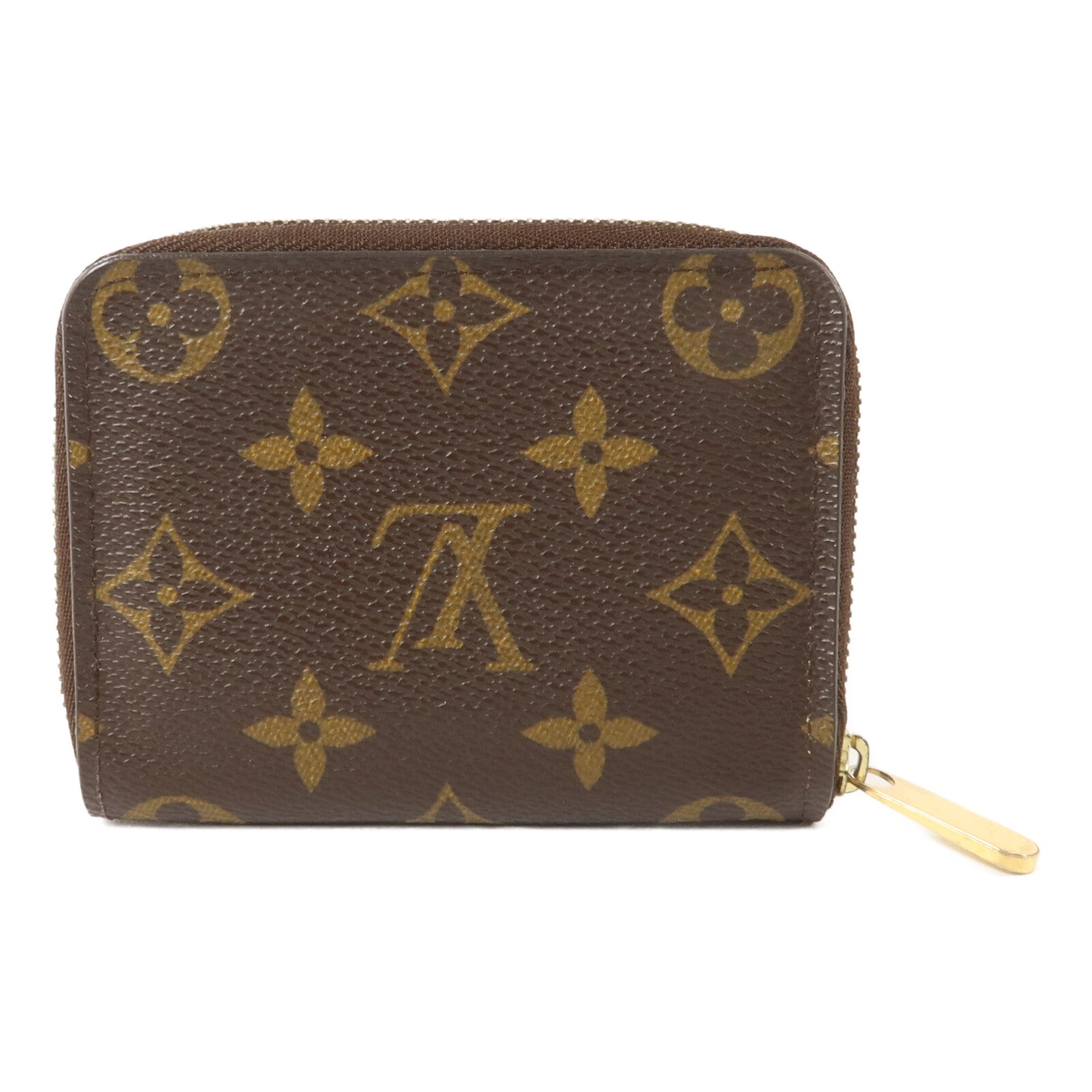 LOUIS VUITTON Monogram Zippy Coin Purse金扣零錢包棕色