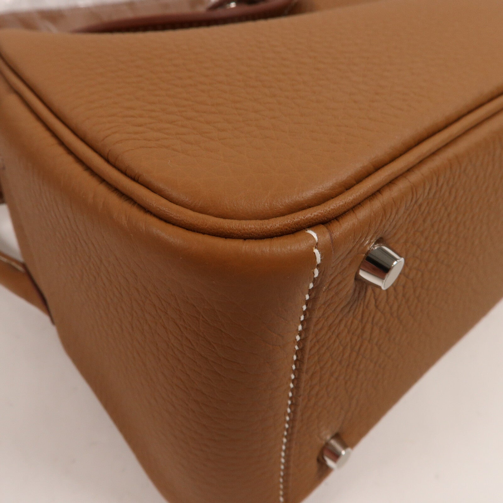 HERMES Clemence皮革Mini Lindy手挽肩背兩用袋Gold