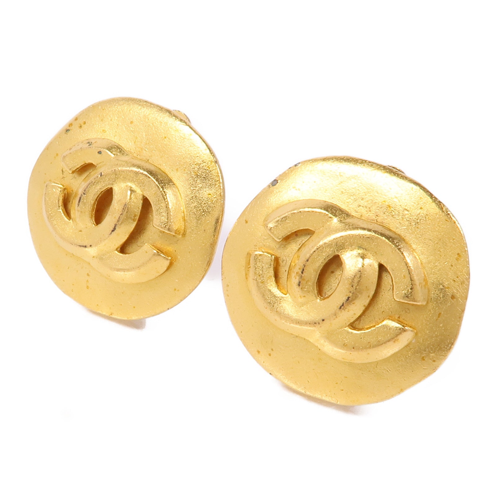 CHANEL CC Earrings Metal Gold