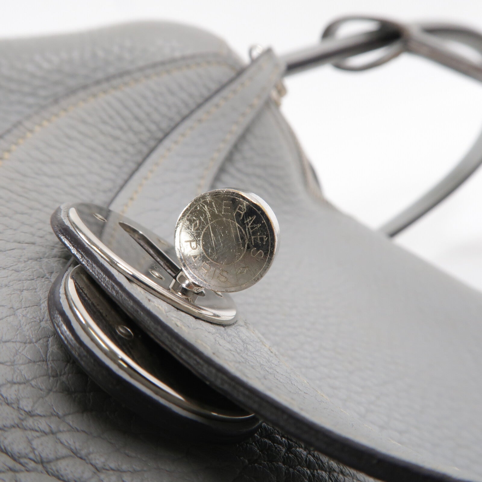 HERMES Clemence皮革Lindy 30手挽肩背兩用袋Bleu Pale