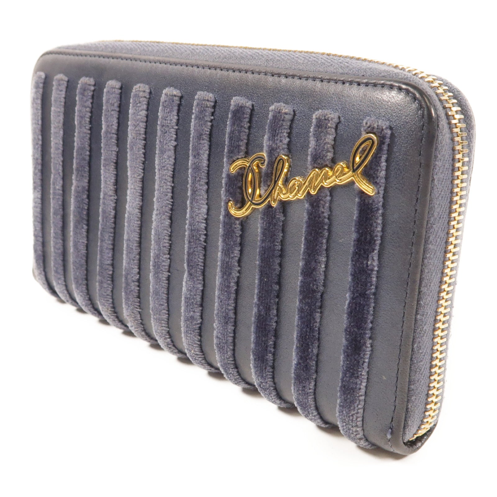 CHANEL 牛皮皮革Long Wallet金扣長錢包